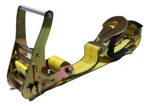 2" x 8 Ft Axle Wrap Auto Tie Down Ratchet Strap w/ Snap Hooks | YELLOW