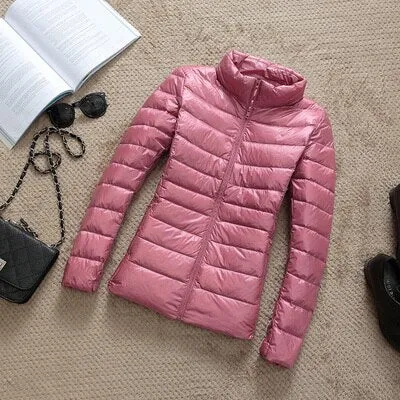 90% Ultra light duck down jackets women 2021 new Hooded winter coat