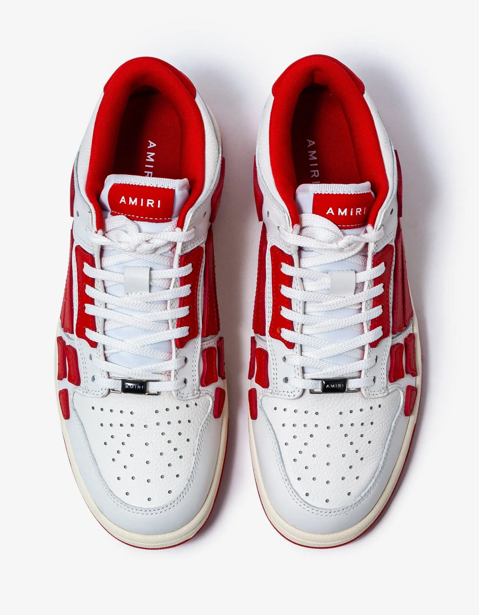 Amiri Skel Top Low White & Red Trainers