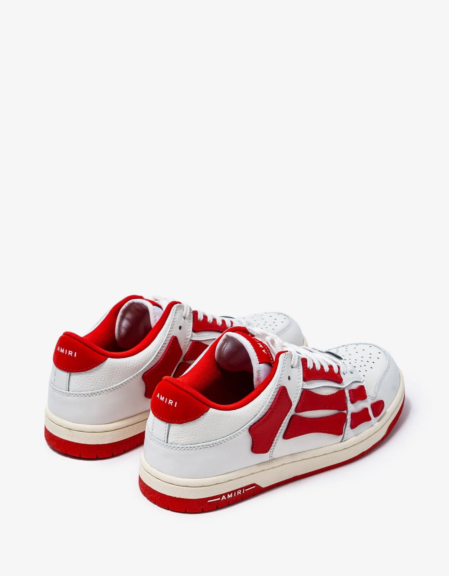 Amiri Skel Top Low White & Red Trainers