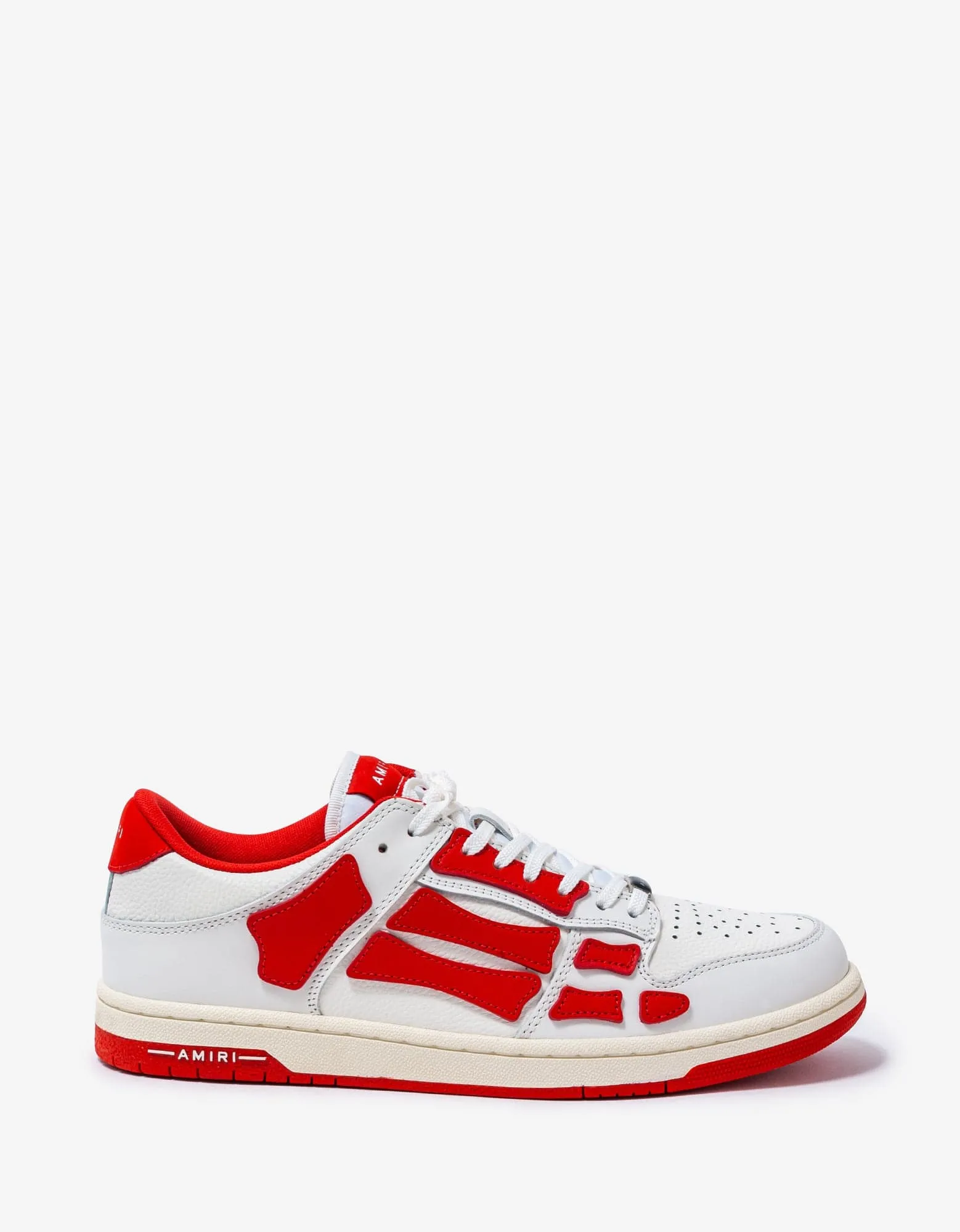 Amiri Skel Top Low White & Red Trainers