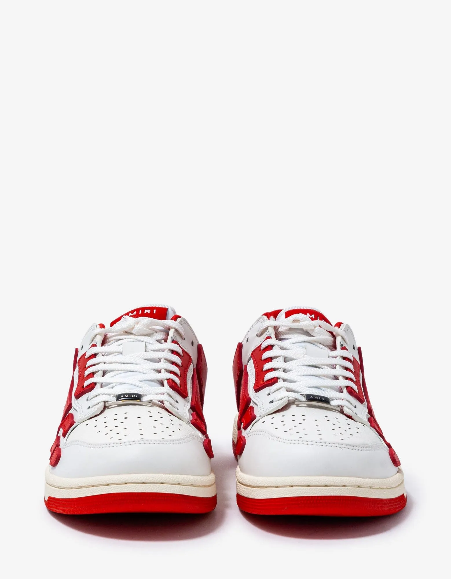 Amiri Skel Top Low White & Red Trainers