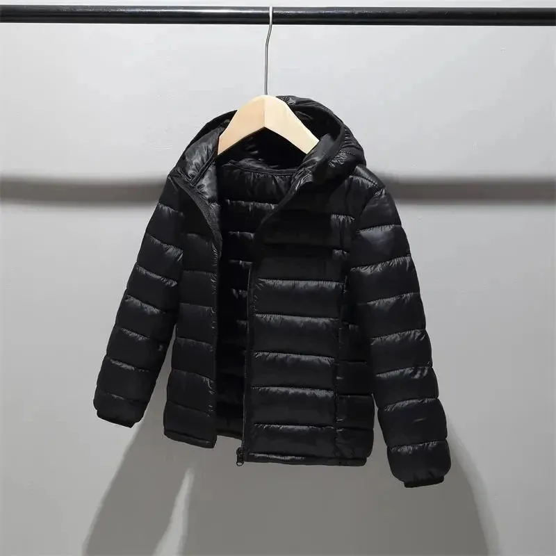 Autumn Girls Down Jacket 4-12 Years Children Clothing Winter Boys Warm Snowsuit Jackets Kids Hooded Light Down Outerwear Coats