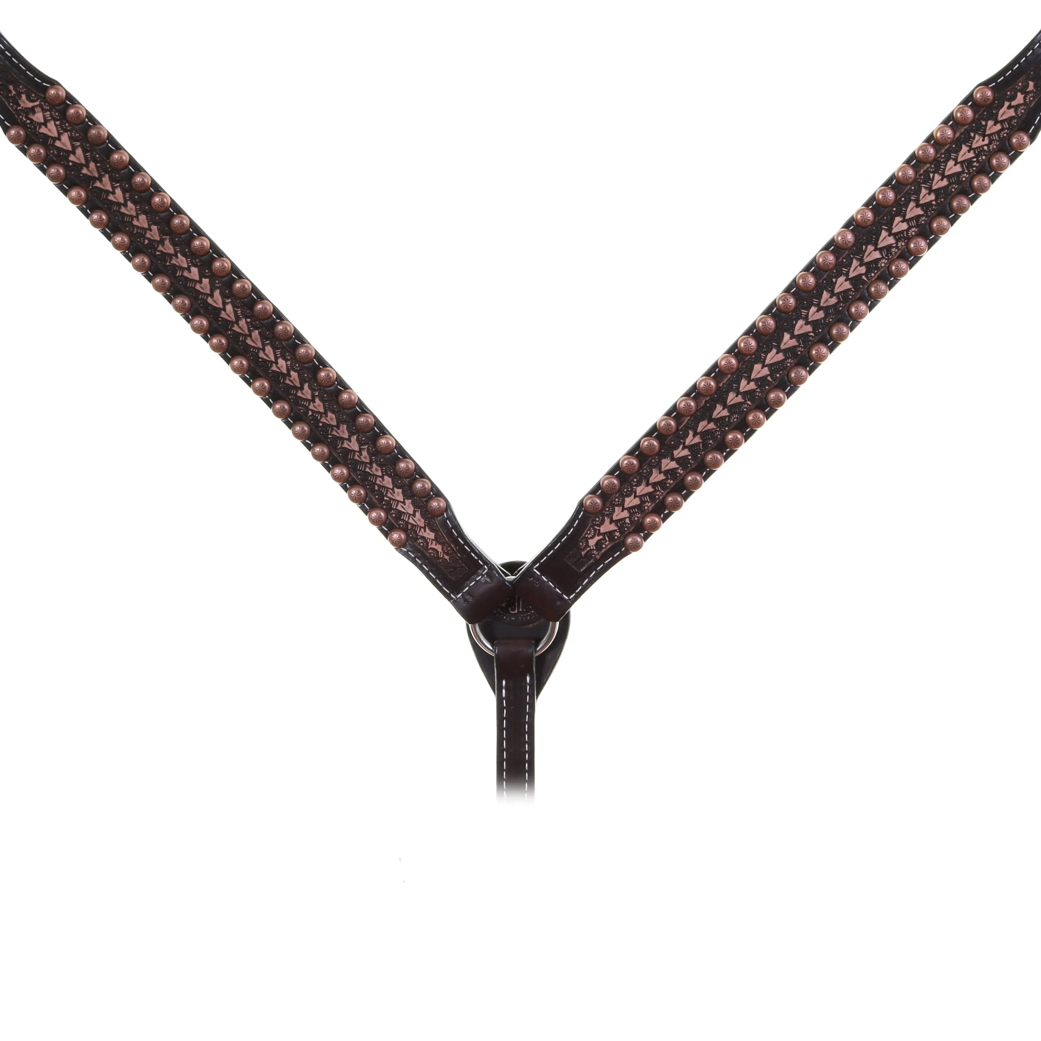 BC1040 - Brown Vintage Tooled Breast Collar