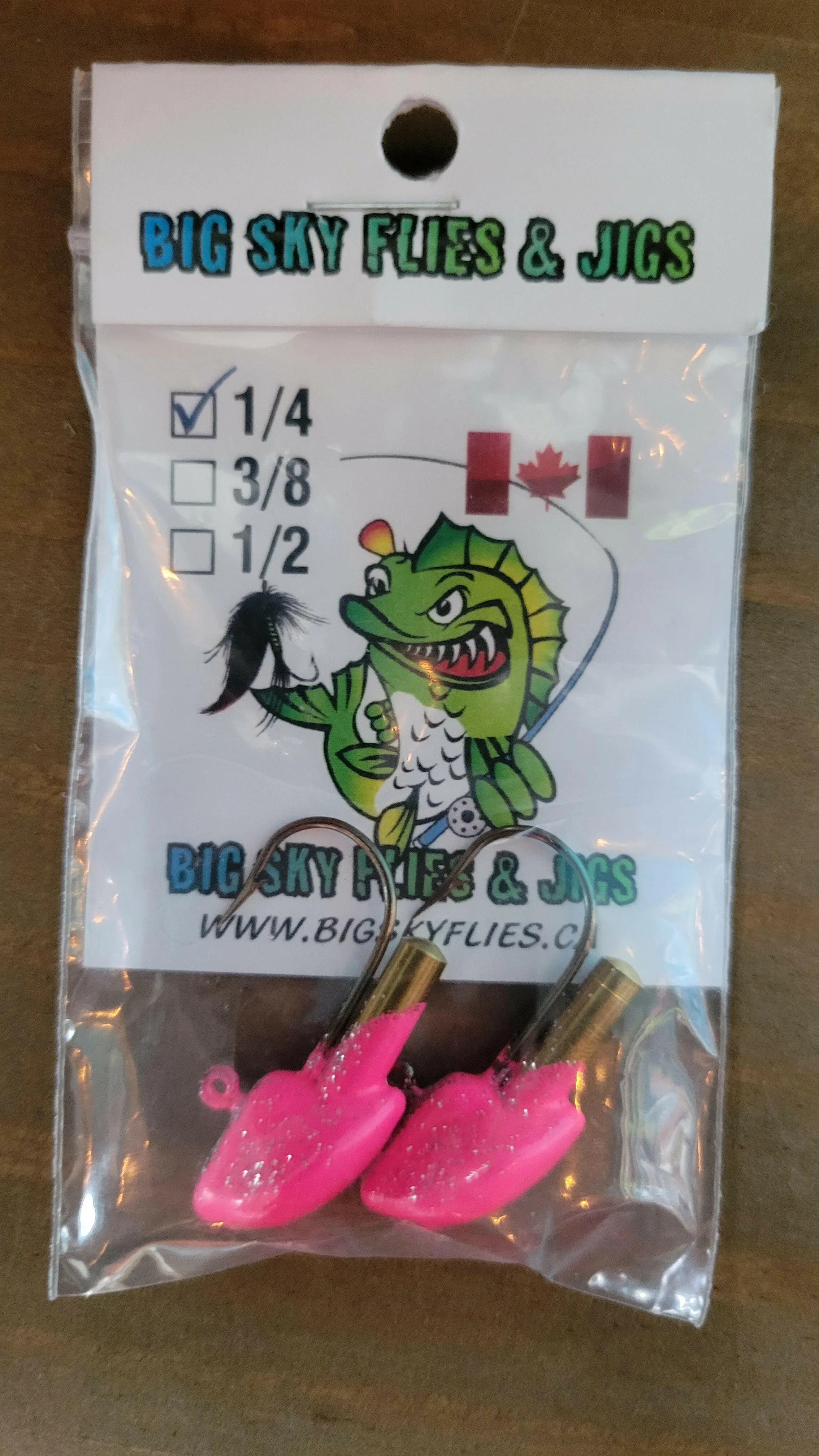 Big Sky Short Shank Erie Rattle Jig 1/4oz 2/pk