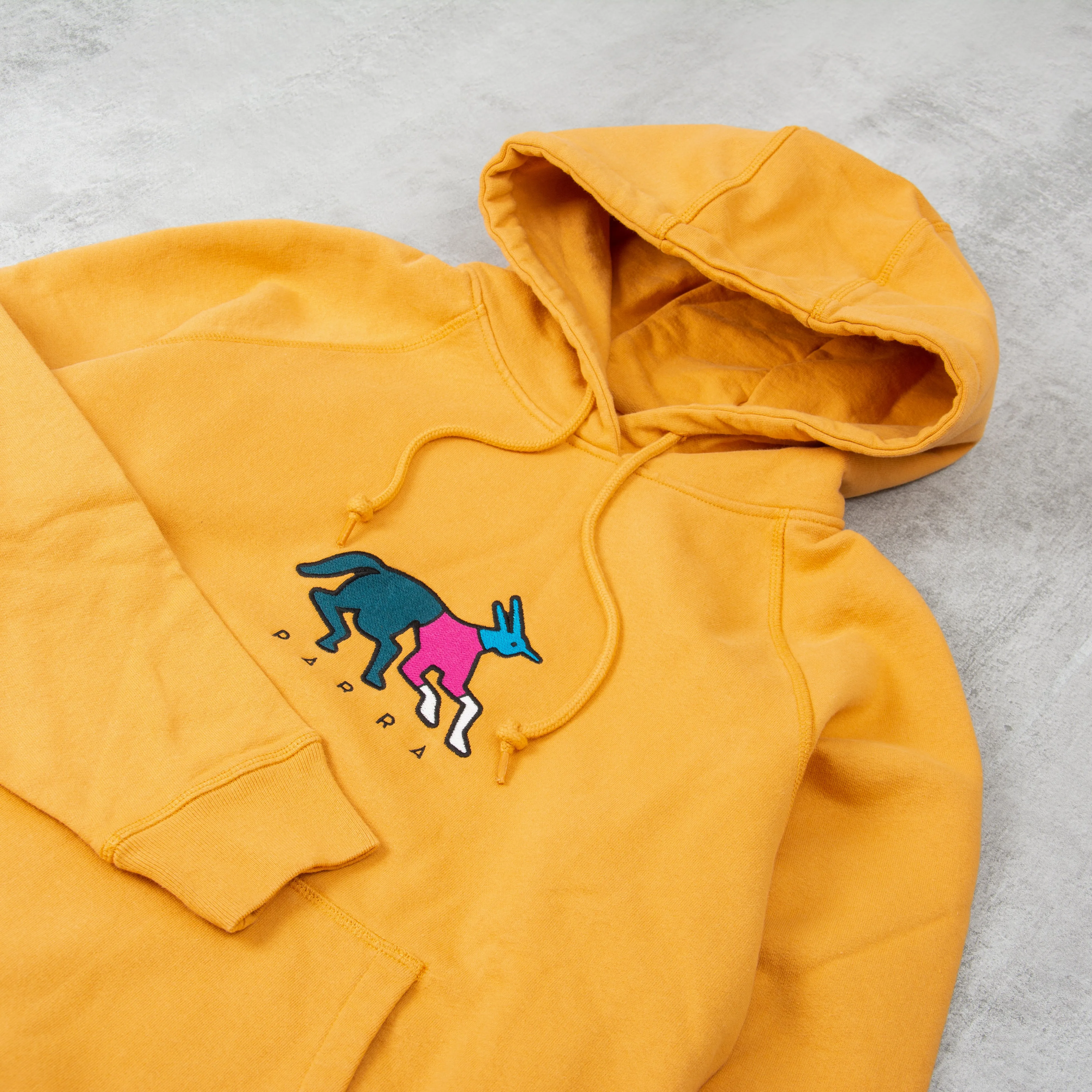 By Parra Anxious Dog Hooded Sweat - Gold Yellow