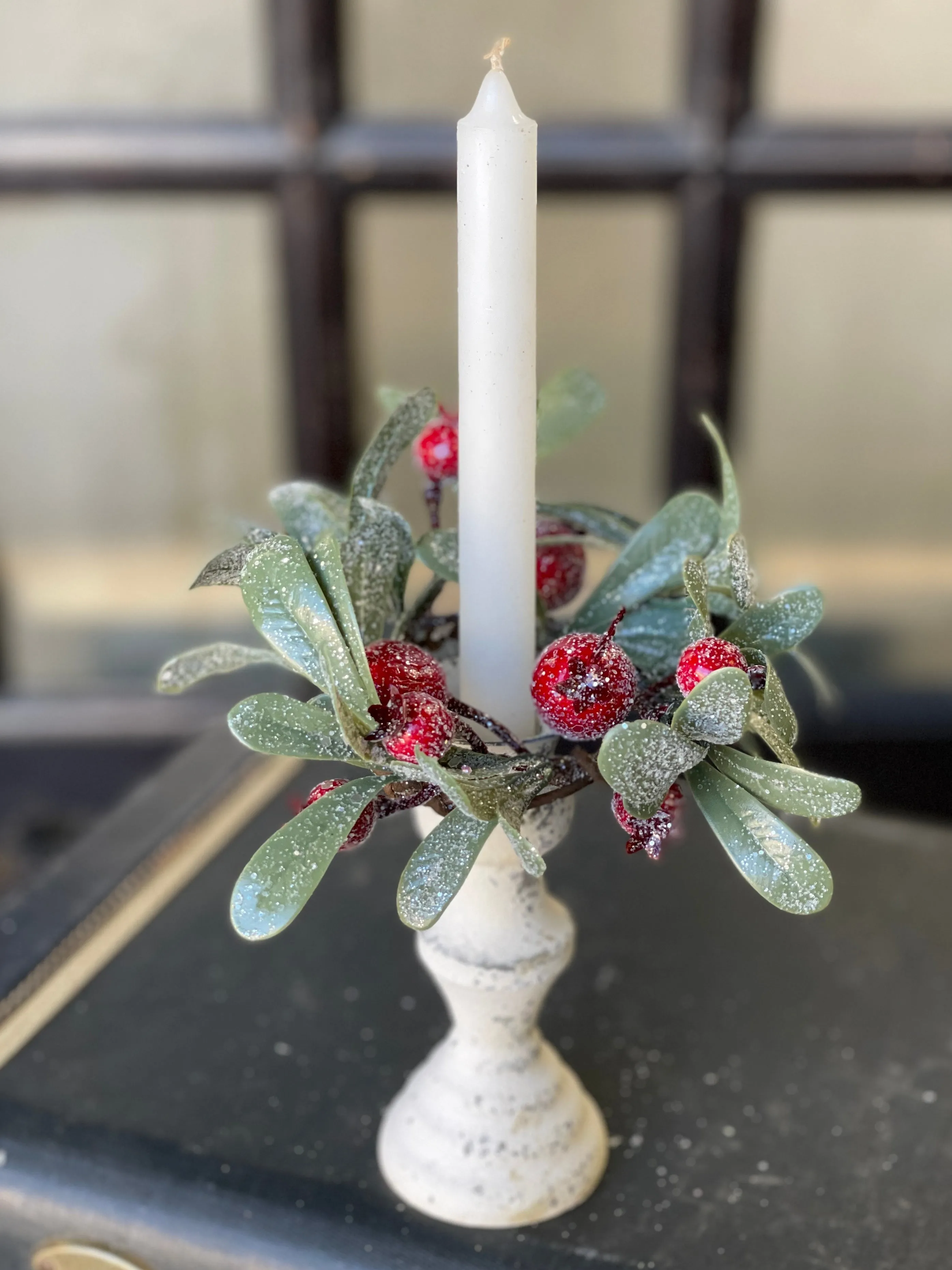 Crystalline Mistleberry Candle Ring | 6"