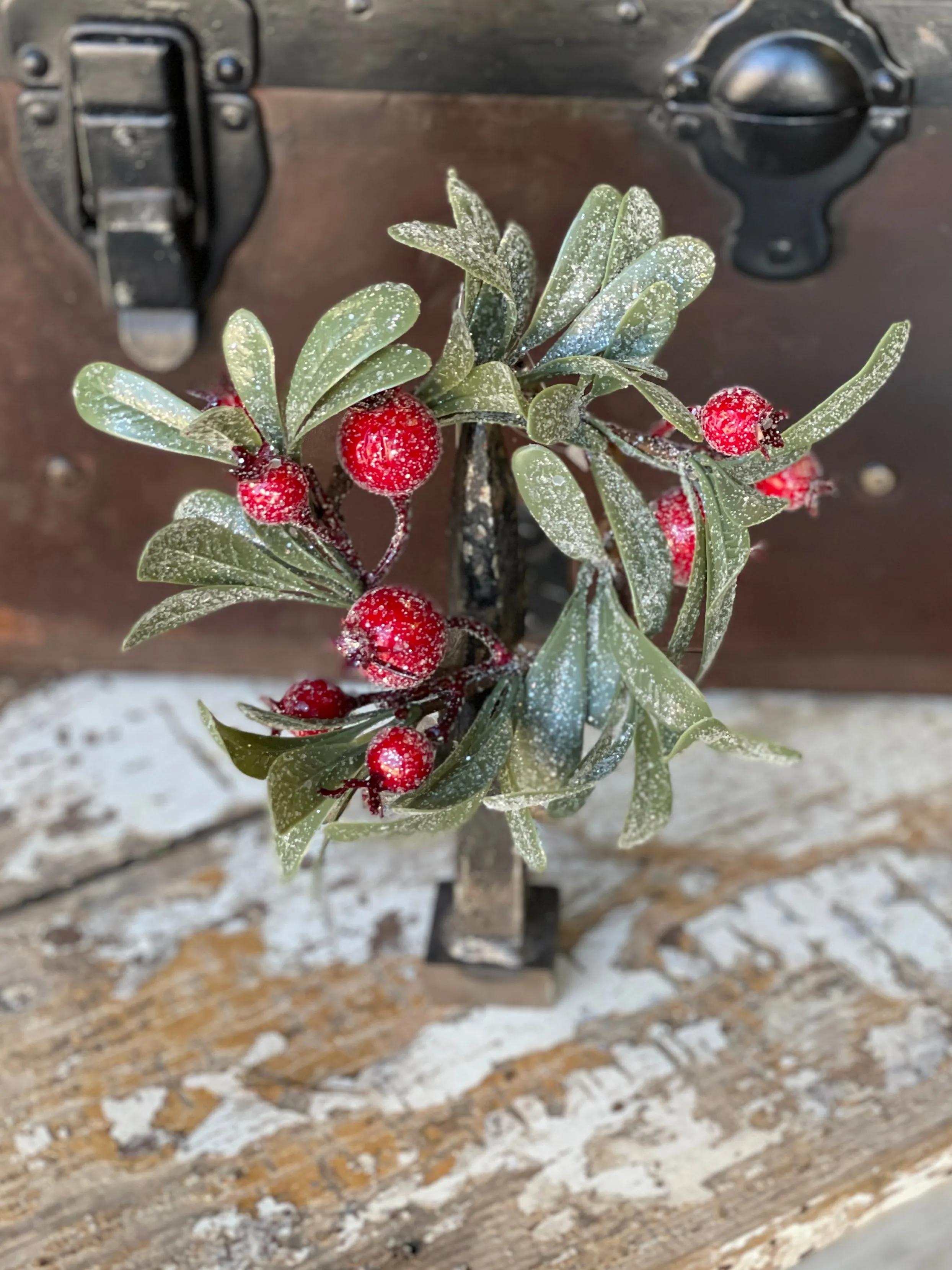 Crystalline Mistleberry Candle Ring | 6"