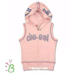 DIESEL Girls Hooded French Terry Sleeveless Sweatshirt