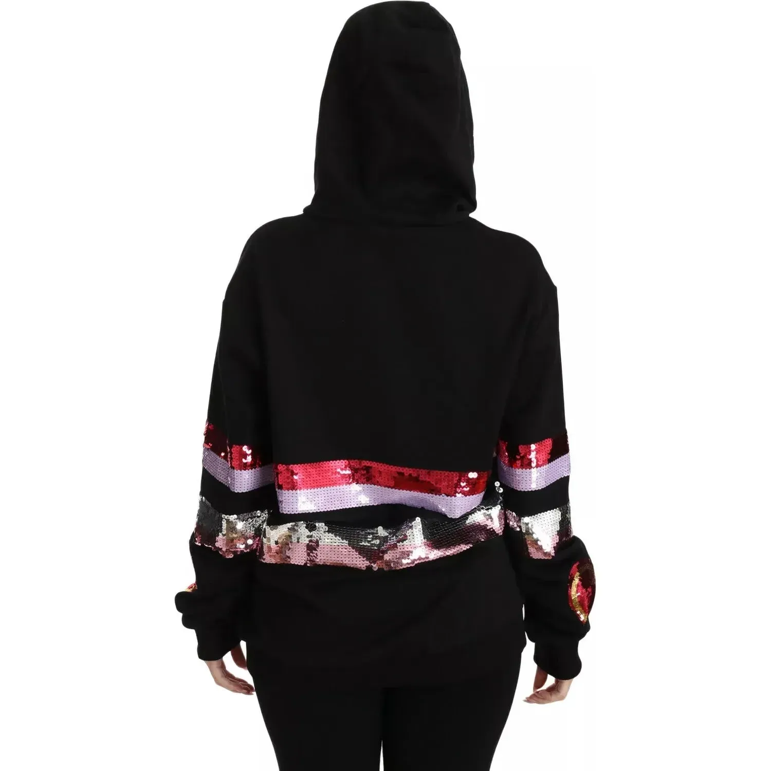 Dolce & Gabbana DG Sequined Hooded Pullover Sweater