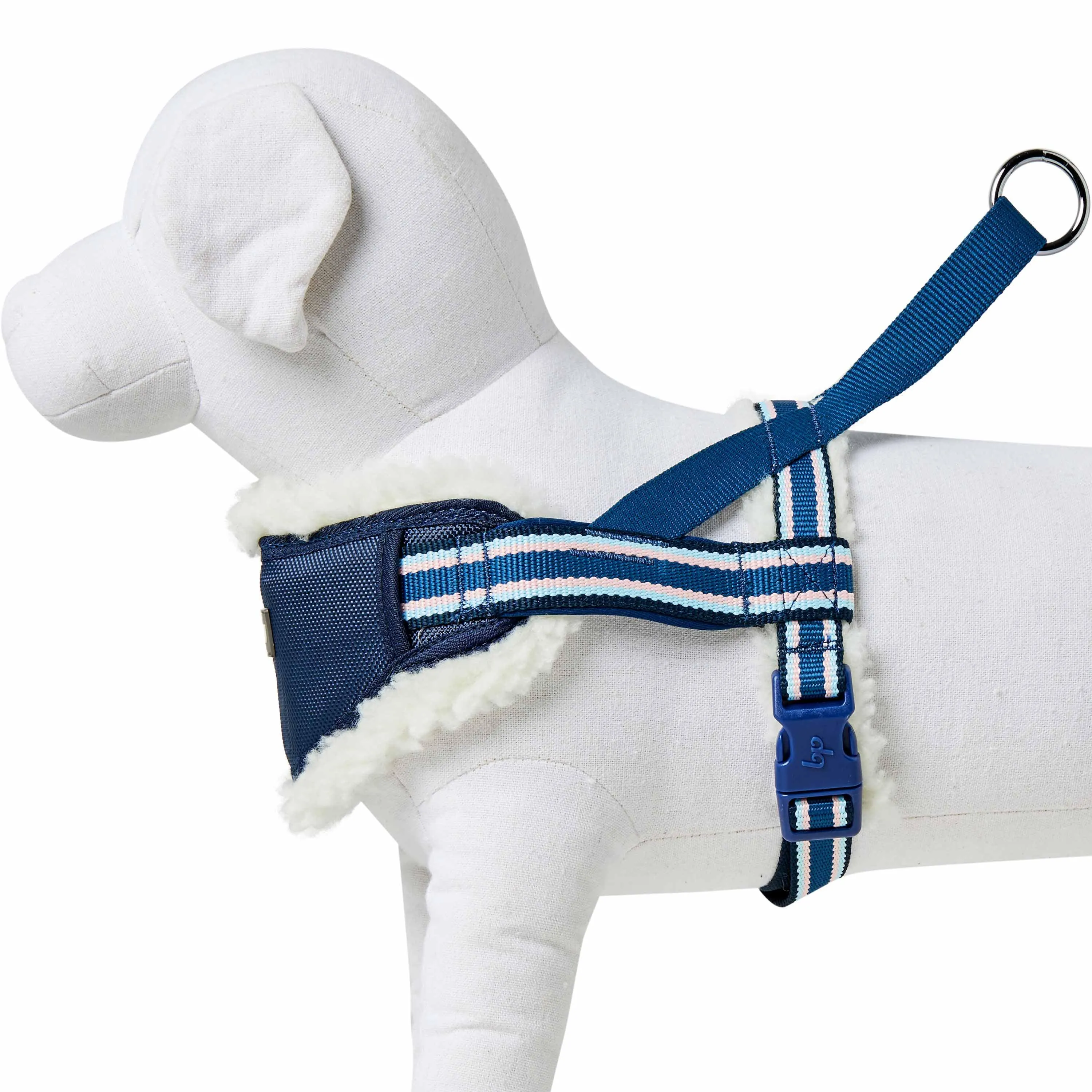 Easy On/Off | Sherpa Fleece Padded Dog Harness in Multi-color Stripes