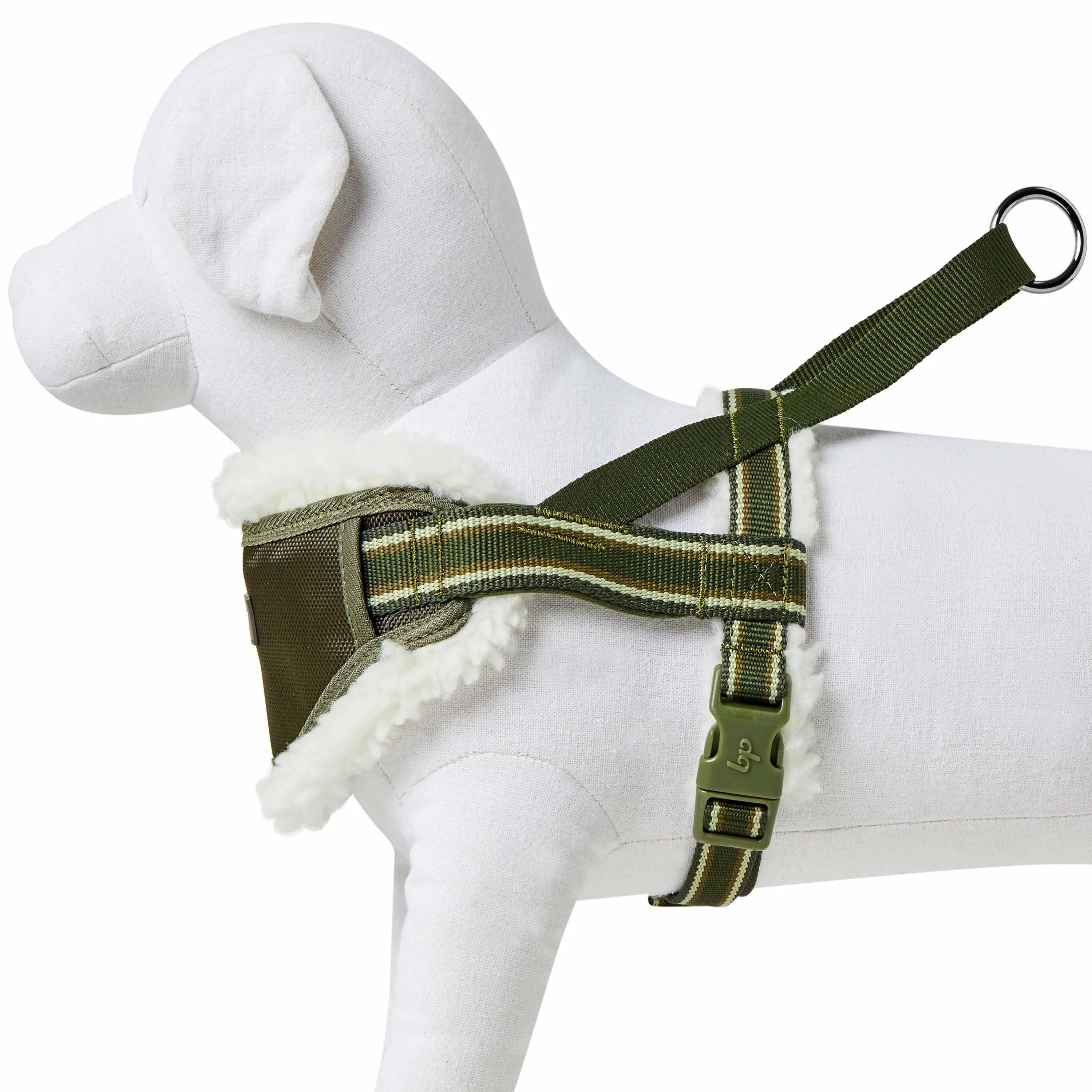 Easy On/Off | Sherpa Fleece Padded Dog Harness in Multi-color Stripes