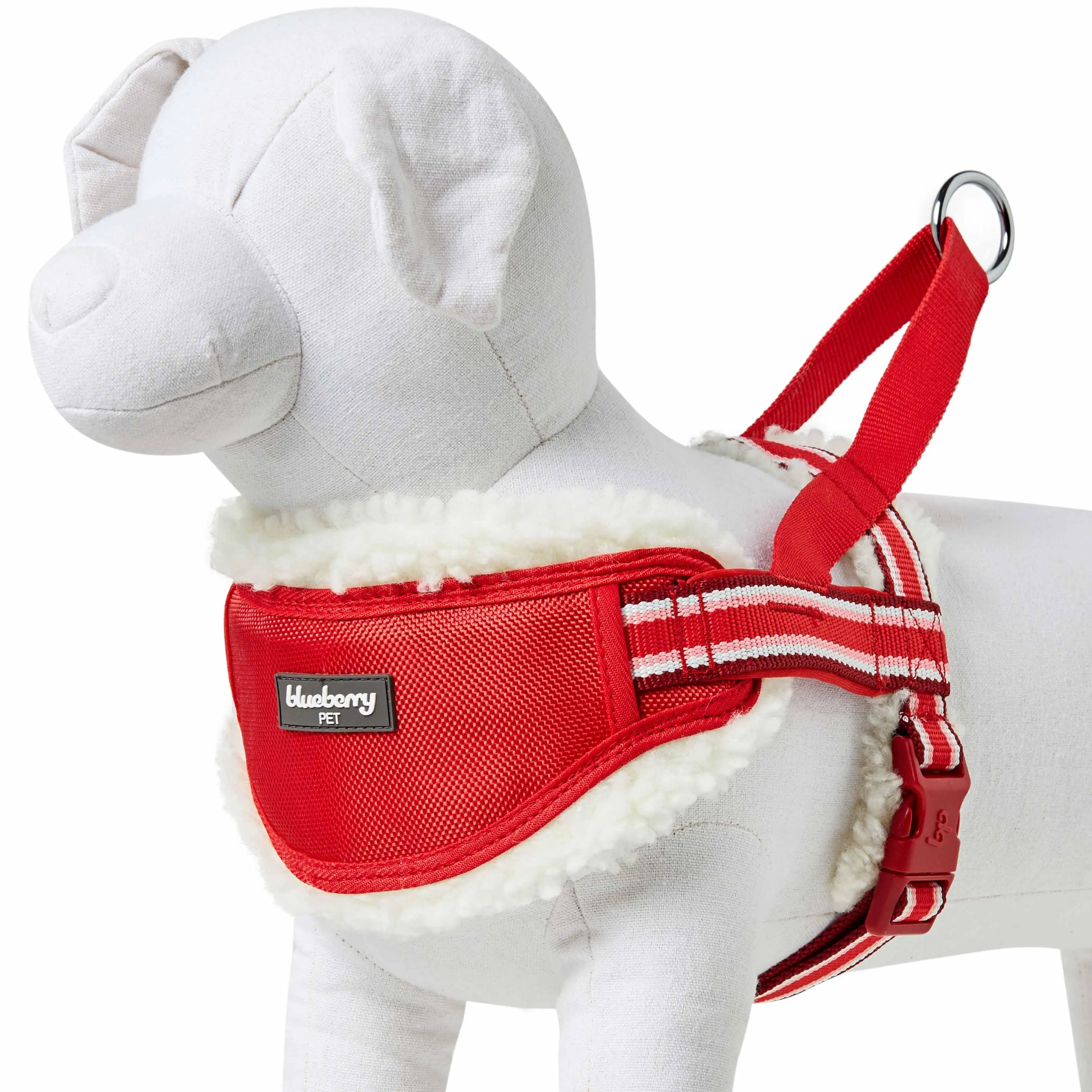 Easy On/Off | Sherpa Fleece Padded Dog Harness in Multi-color Stripes