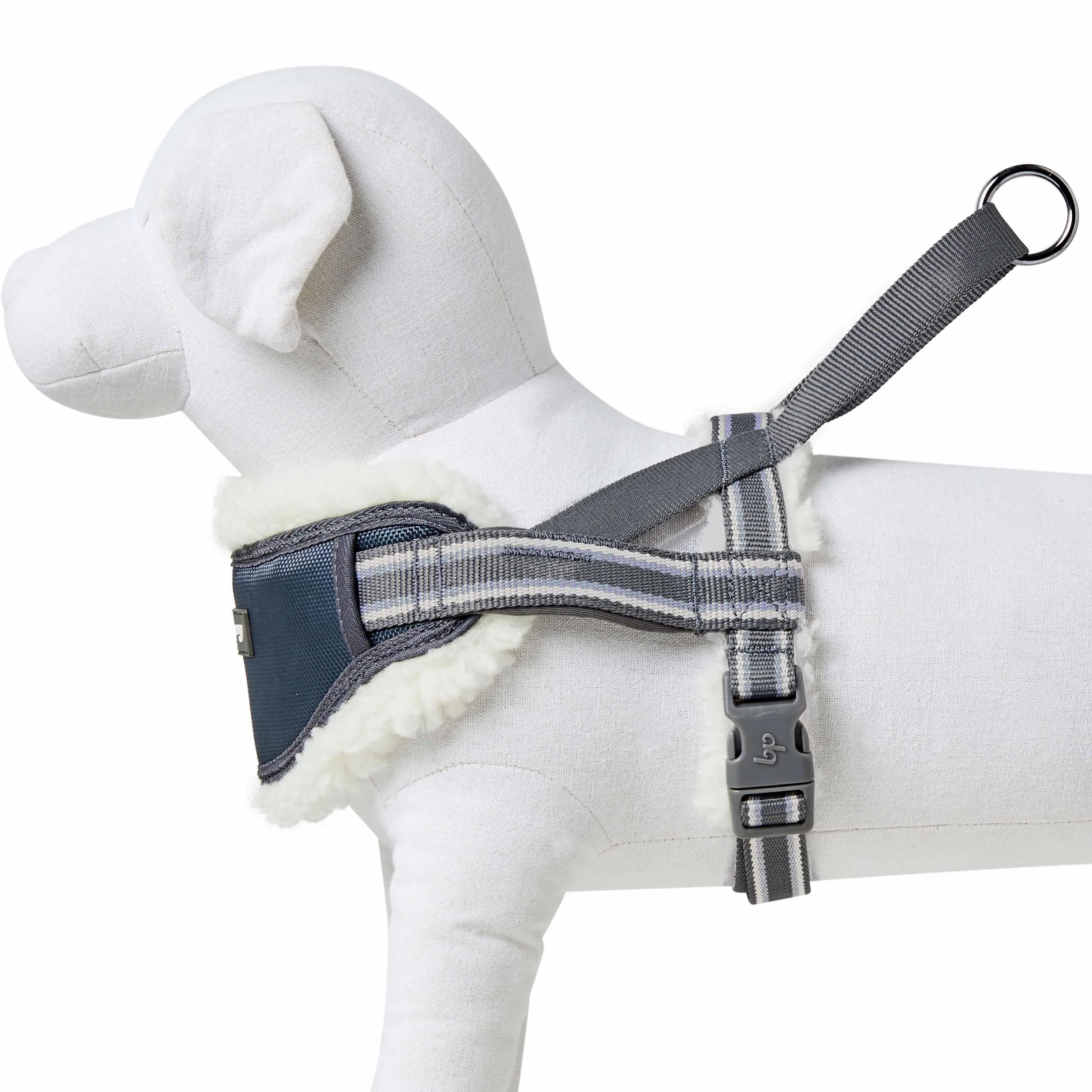 Easy On/Off | Sherpa Fleece Padded Dog Harness in Multi-color Stripes