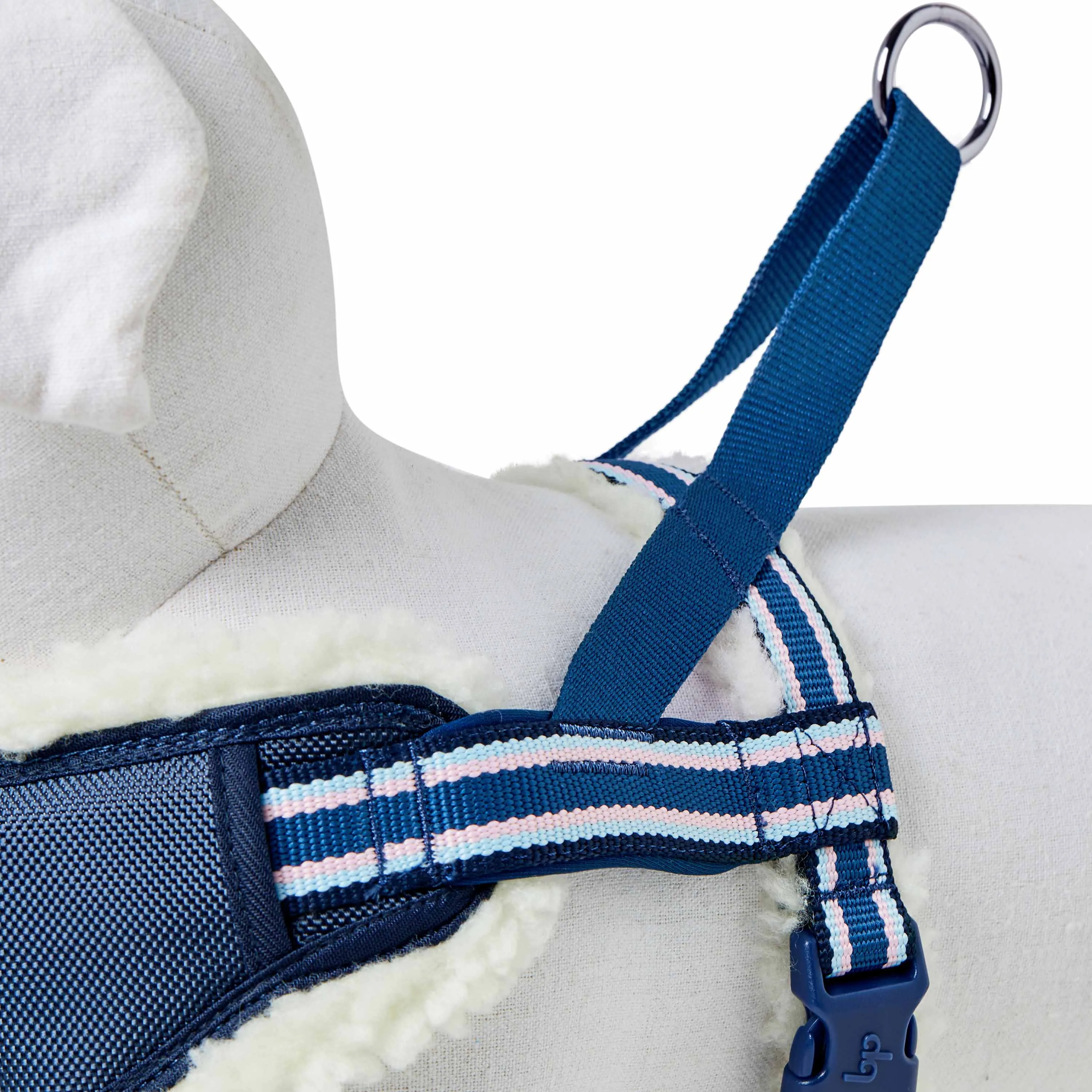 Easy On/Off | Sherpa Fleece Padded Dog Harness in Multi-color Stripes