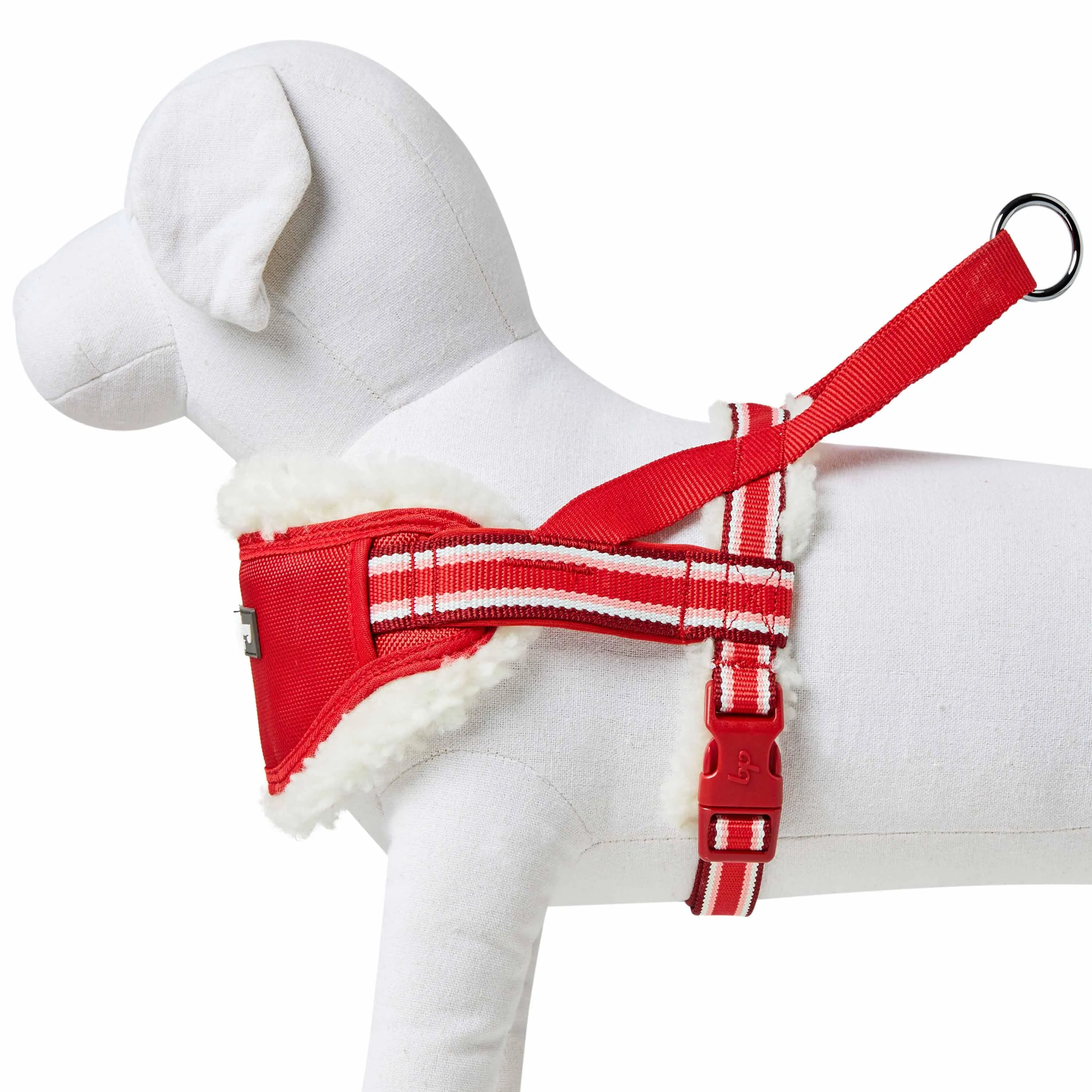 Easy On/Off | Sherpa Fleece Padded Dog Harness in Multi-color Stripes