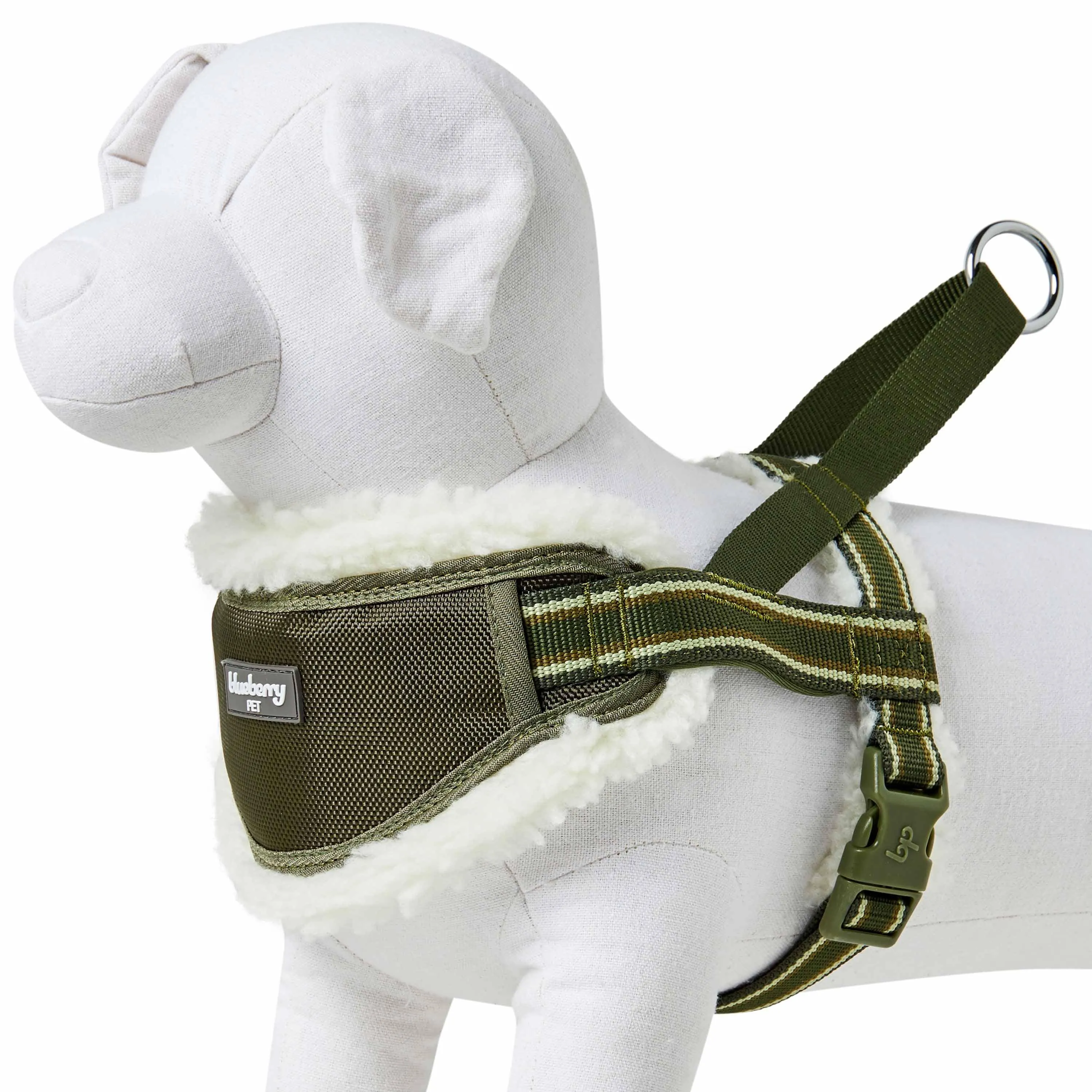 Easy On/Off | Sherpa Fleece Padded Dog Harness in Multi-color Stripes