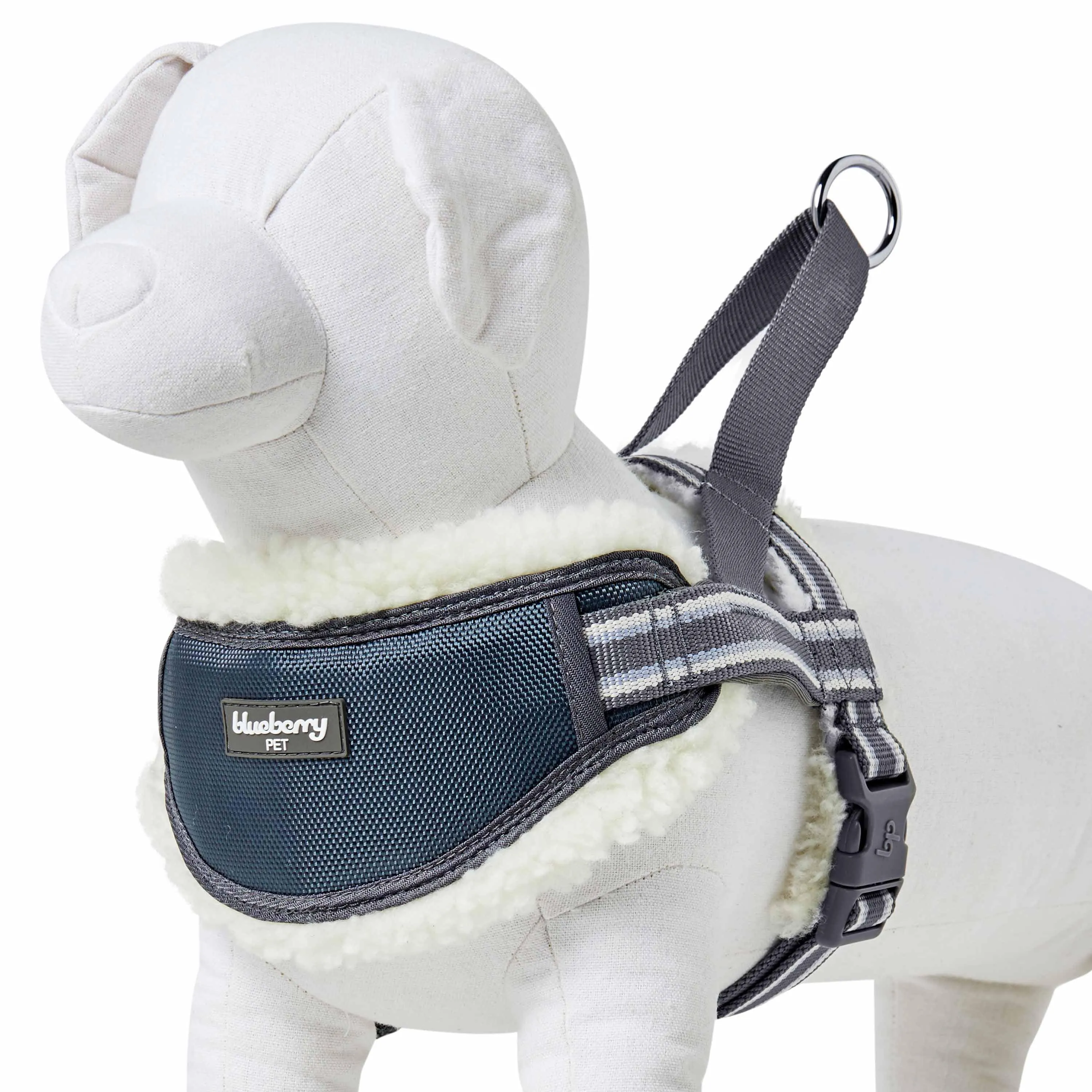 Easy On/Off | Sherpa Fleece Padded Dog Harness in Multi-color Stripes