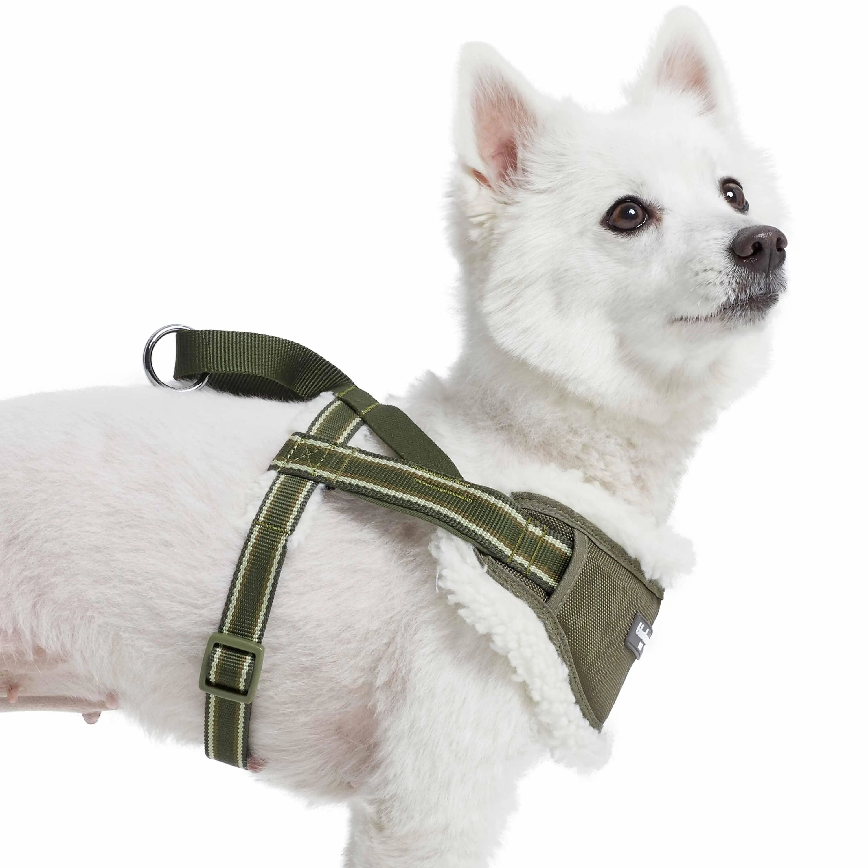 Easy On/Off | Sherpa Fleece Padded Dog Harness in Multi-color Stripes