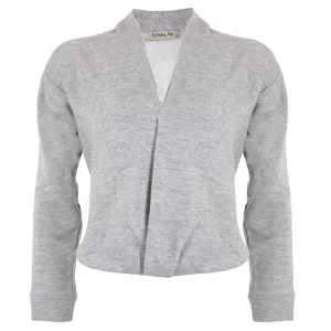 Emilia Heather Gray Fleece with Cross Over Snap