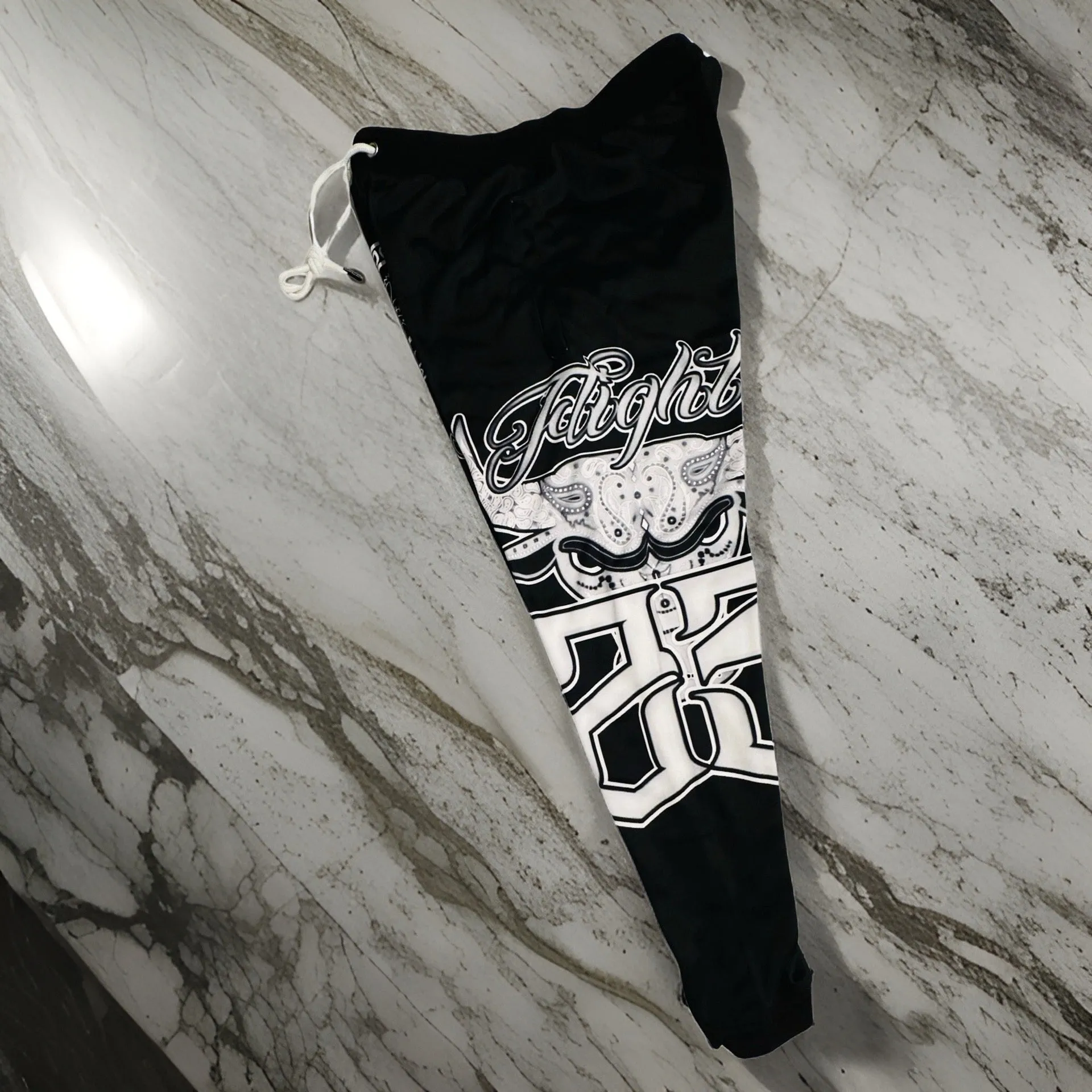 *FLIGHT 23* BLACK BANDANA / PAISLEY JOGGER SWEATSUITS (FLEECE LINED) (BACK EMBROIDERED)