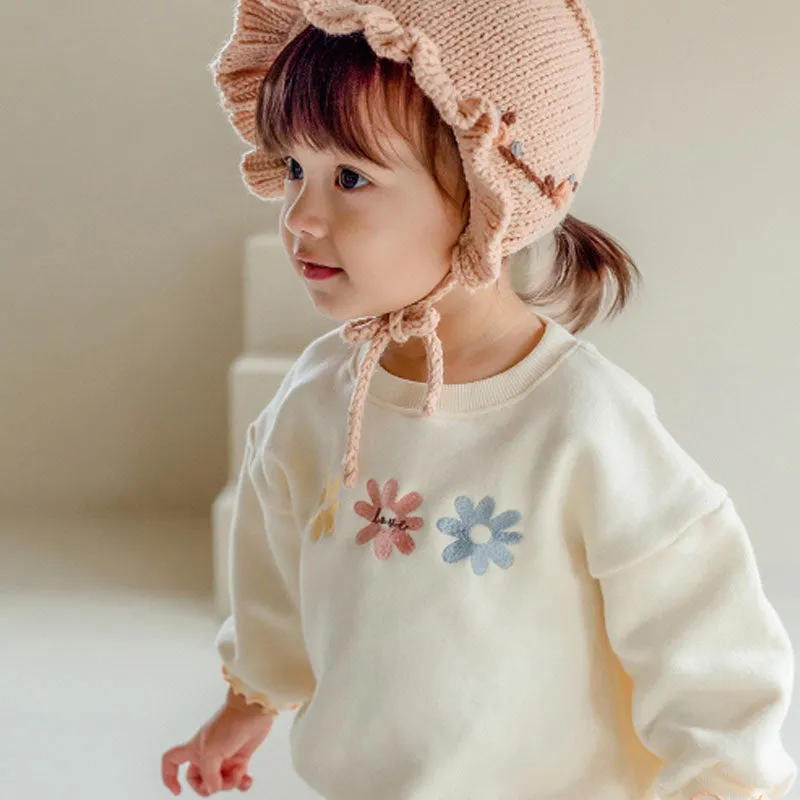 Floral Fleece Lined Baby Sweatshirt