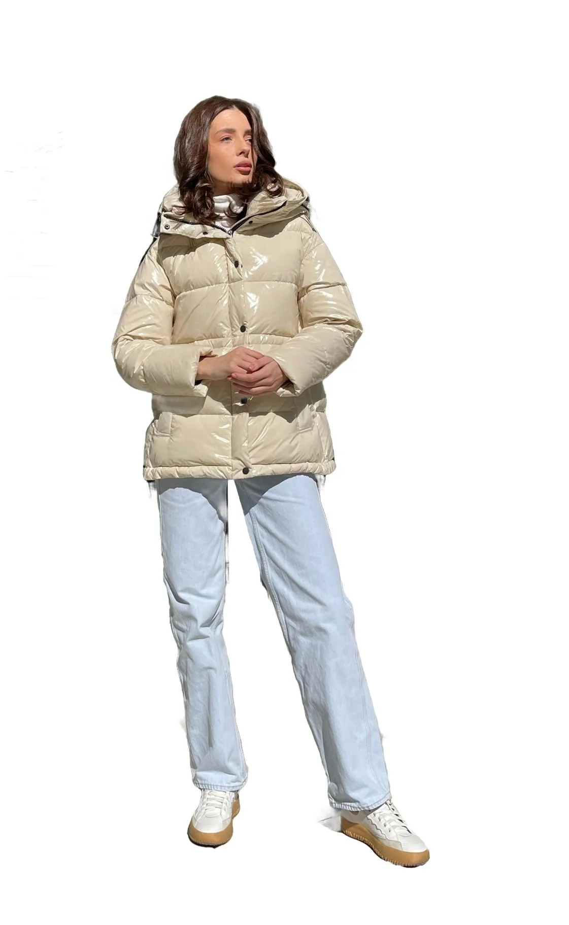 Premium Gia Laqué Hooded Down Jacket with Enhanced Features