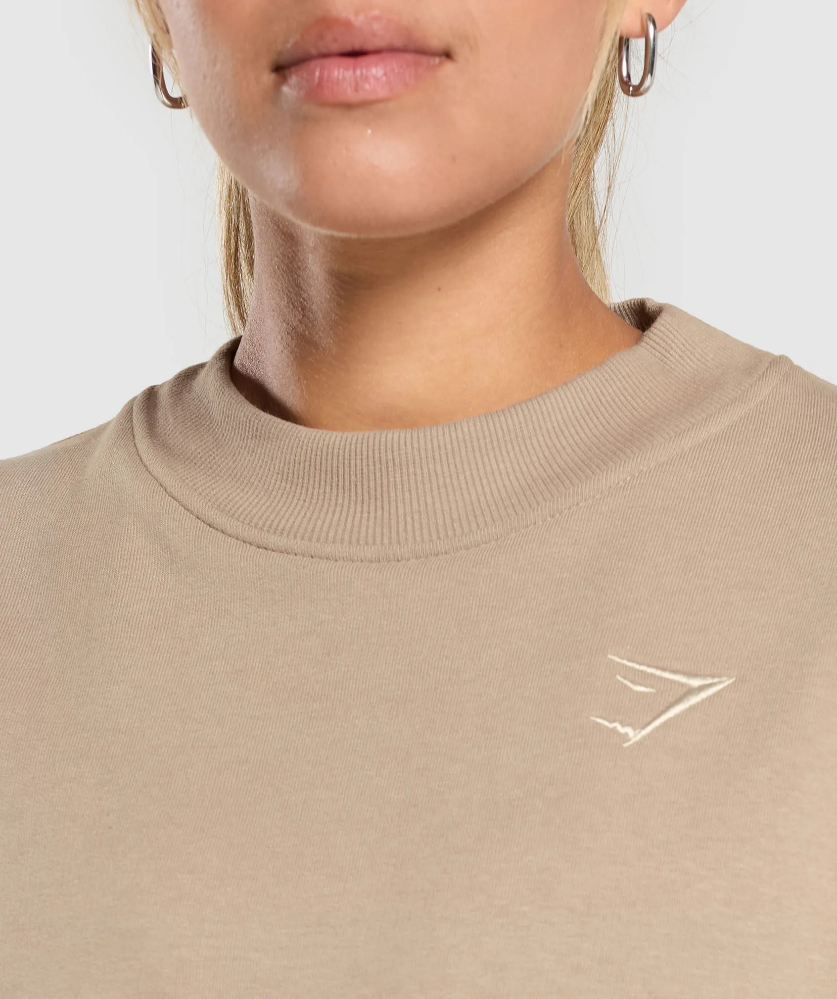 Gymshark Rest Day Cotton Contour Pullover - Cement Brown