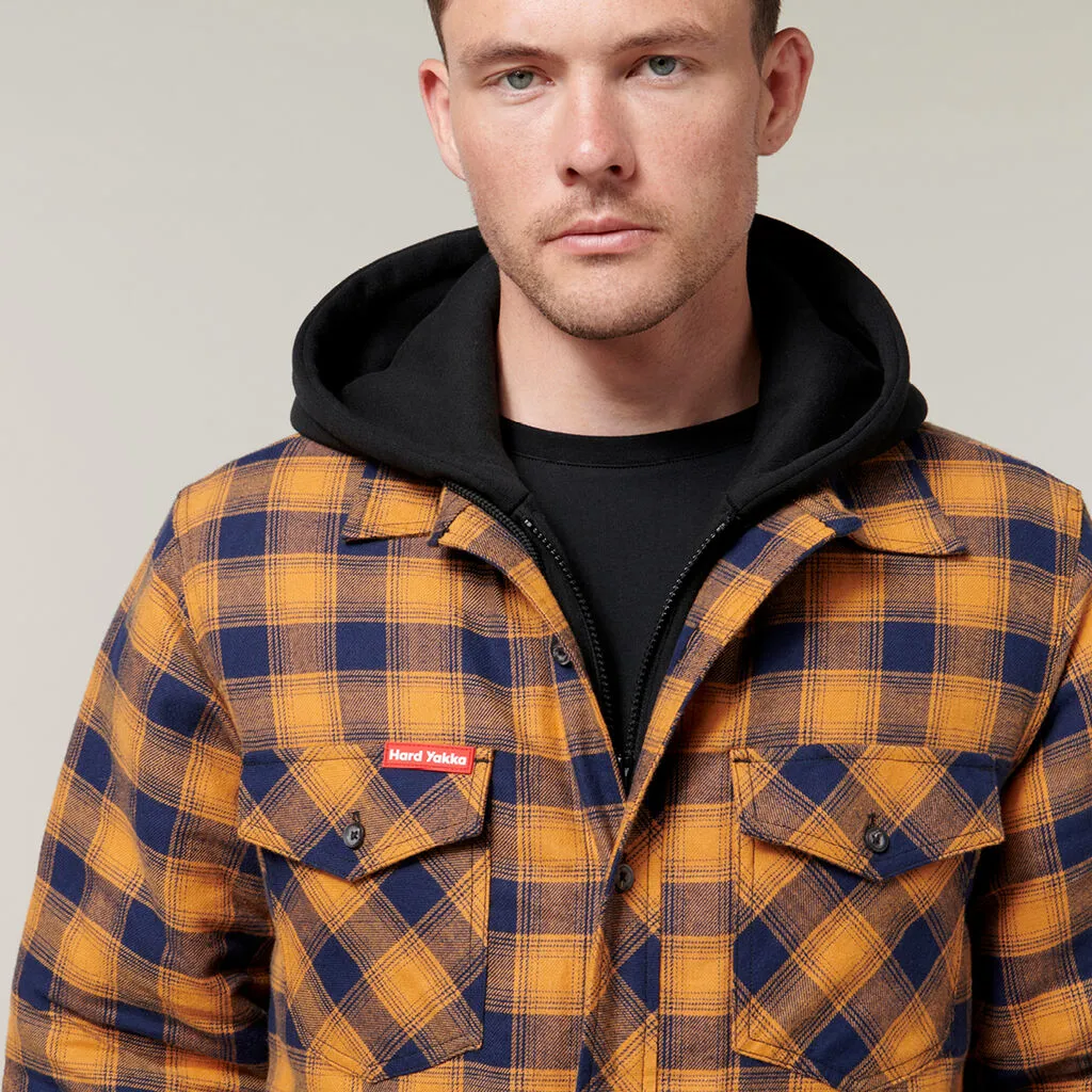 Hard Yakka Quilted Flannel Hooded Shacket (Y06690)