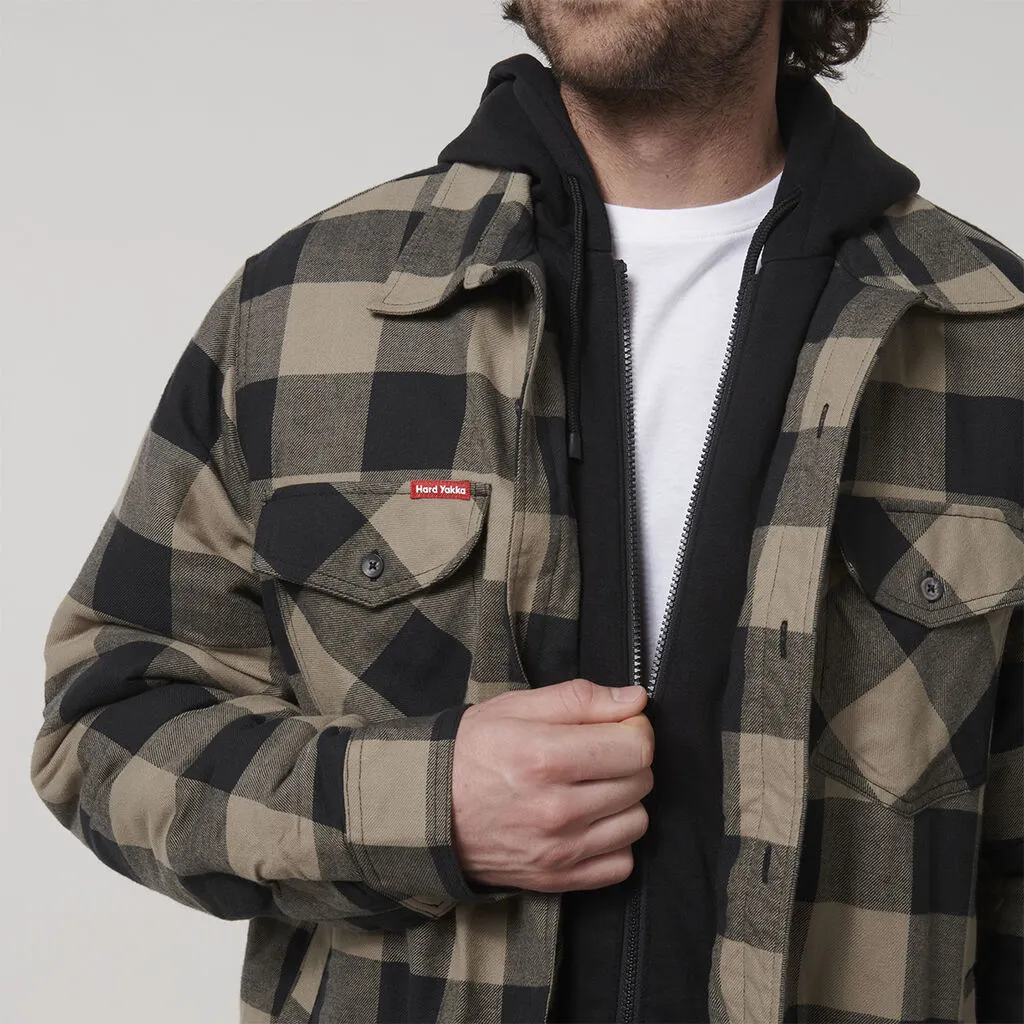 Hard Yakka Quilted Flannel Hooded Shacket (Y06690)