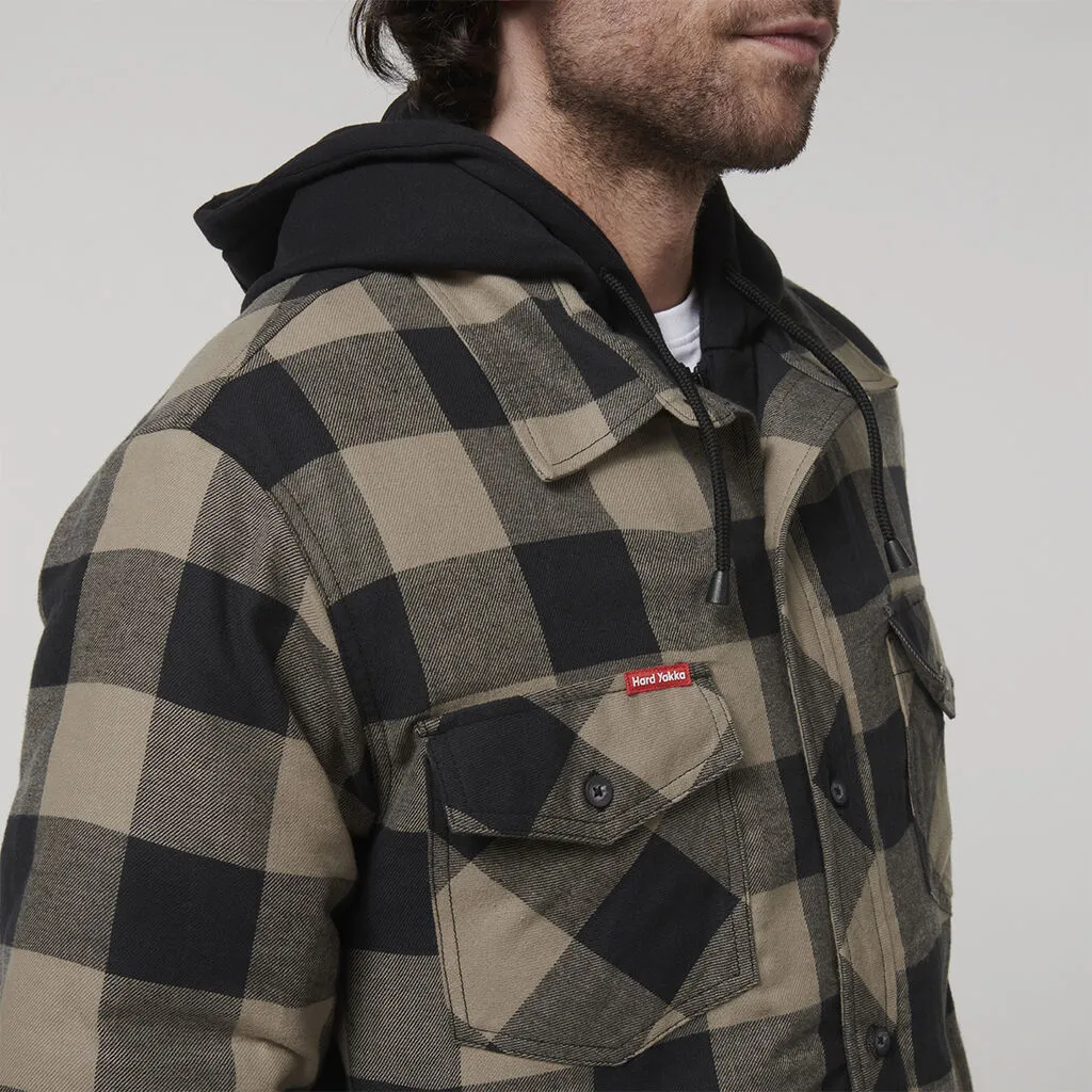 Hard Yakka Quilted Flannel Hooded Shacket (Y06690)