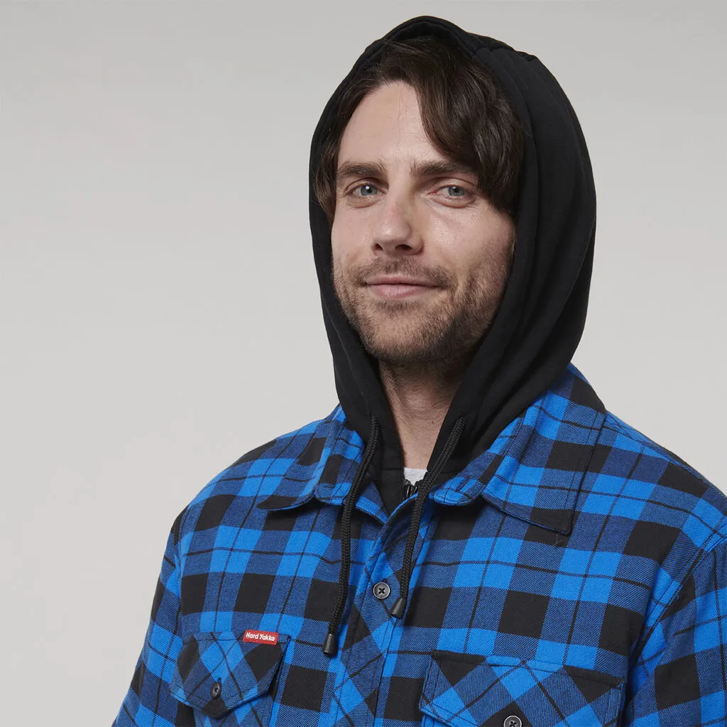 Hard Yakka Quilted Flannel Hooded Shacket (Y06690)