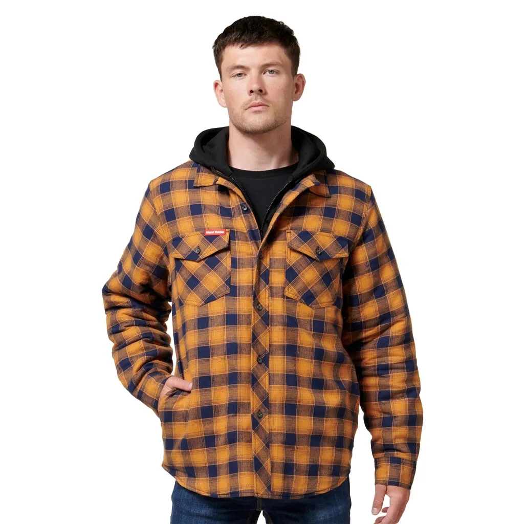 Hard Yakka Quilted Flannel Hooded Shacket (Y06690)