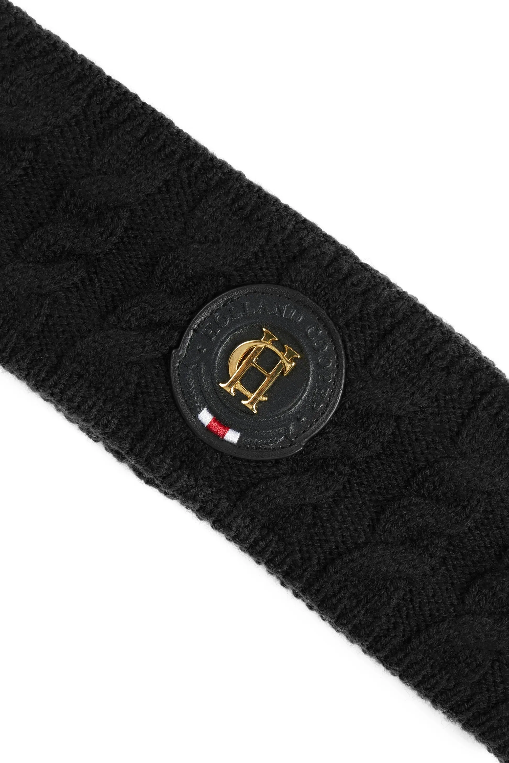 Holland Cooper Luxe Cable Knit Headband in Black