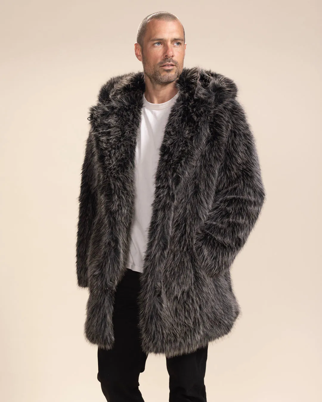 Hooded Men's Faux Fur Coat | Mackenzie River Wolf