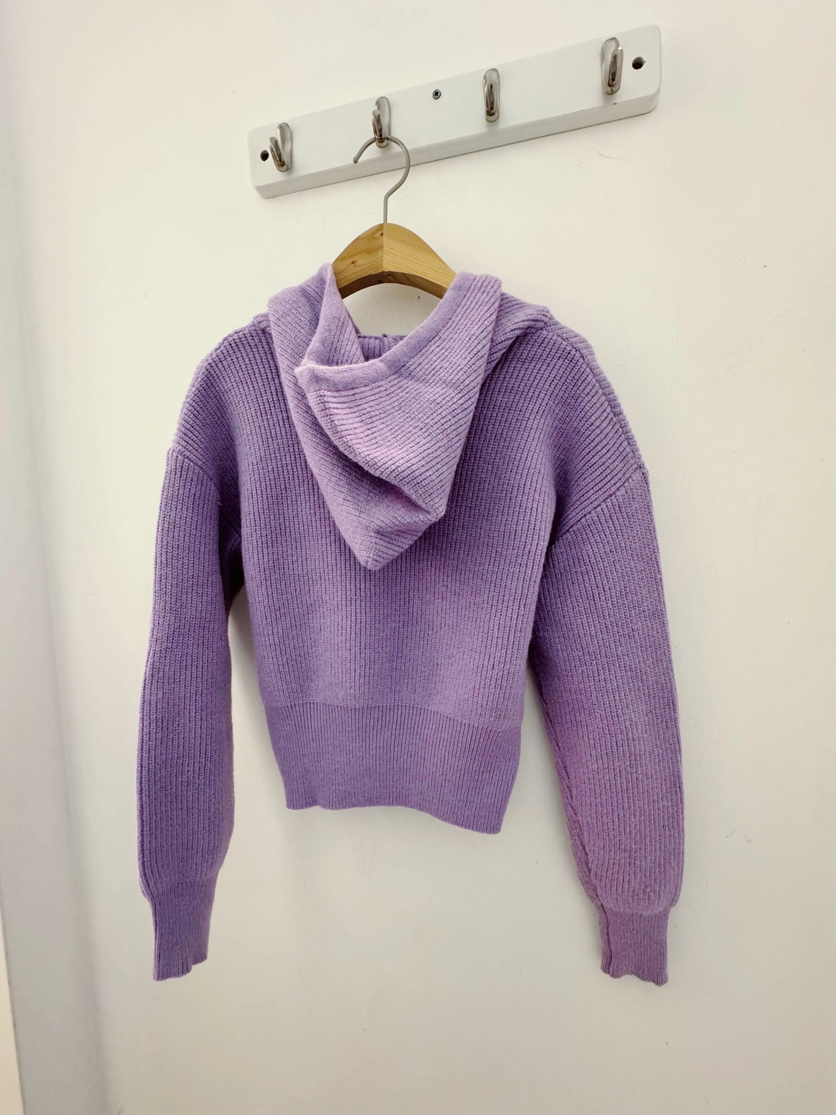 Lavender Hooded Short Jacket