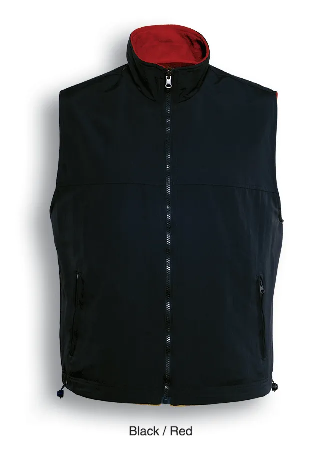 Mens Reversible Fleece Vest - Black/Red