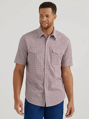 Men's Wrangler Classic Red Check Short Sleeve Snap Shirt