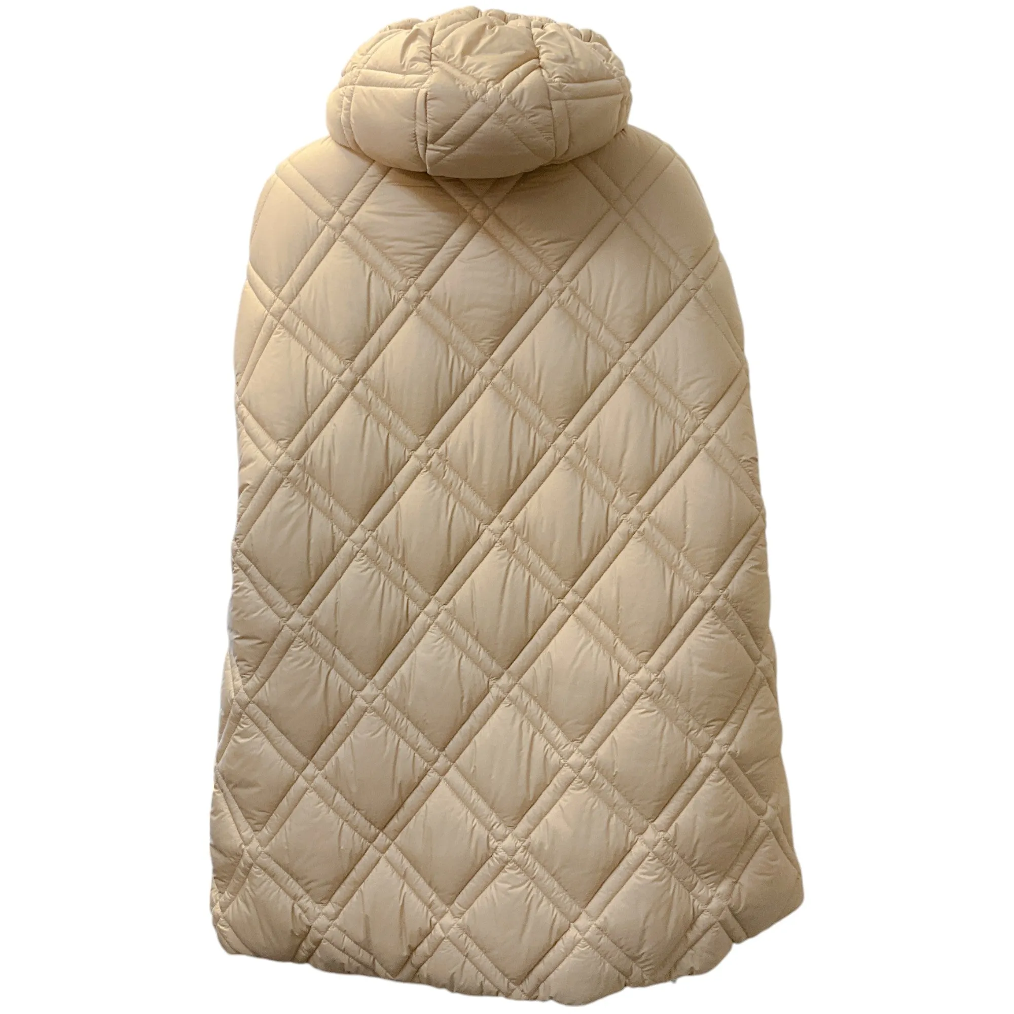 Peserico Beige Puffer Cape with Monili