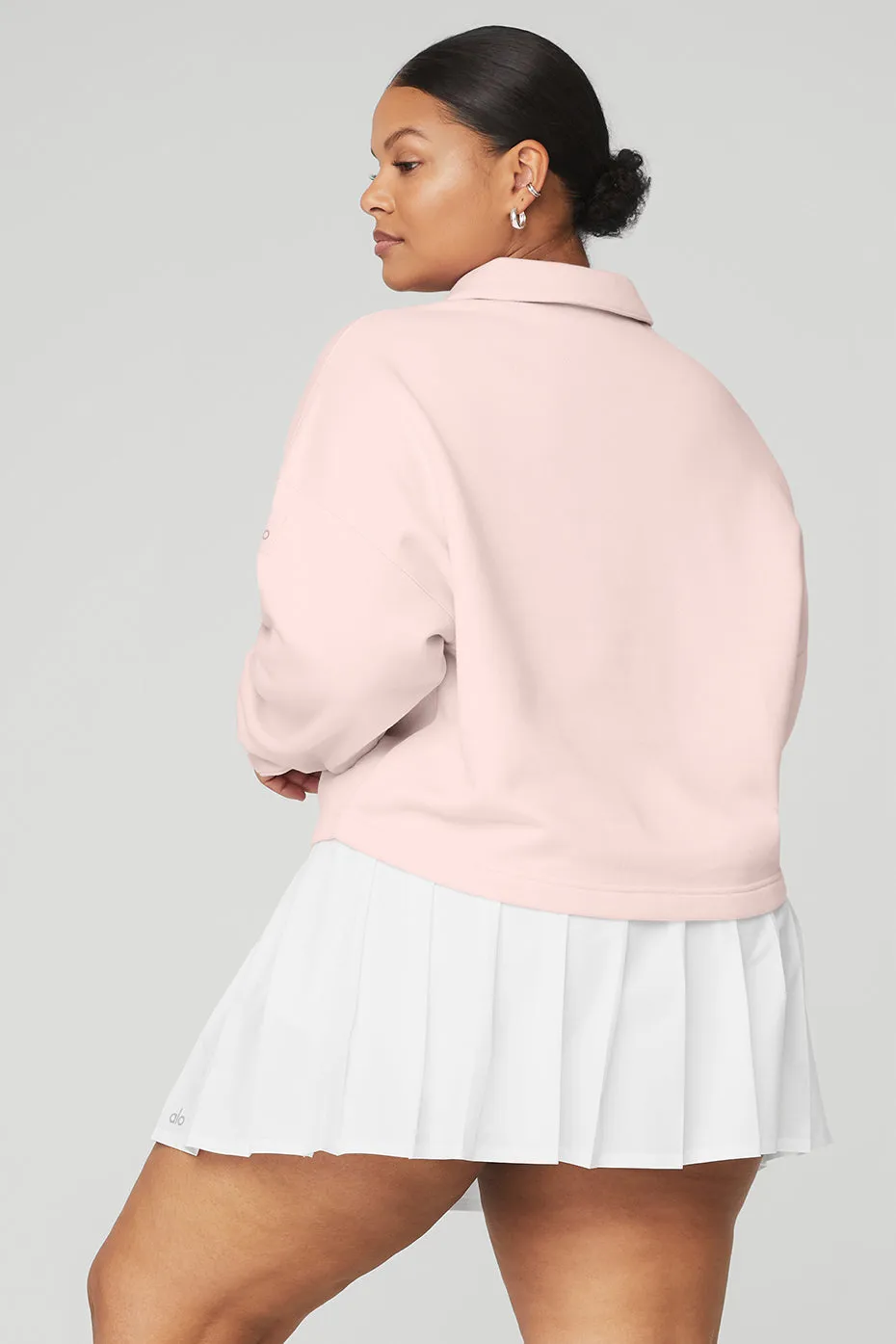 Polo Henley Pullover - Pink Sugar