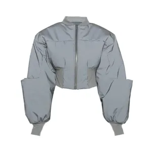 Pre Order:  Reflective Puffer Cropped Padded Jacket