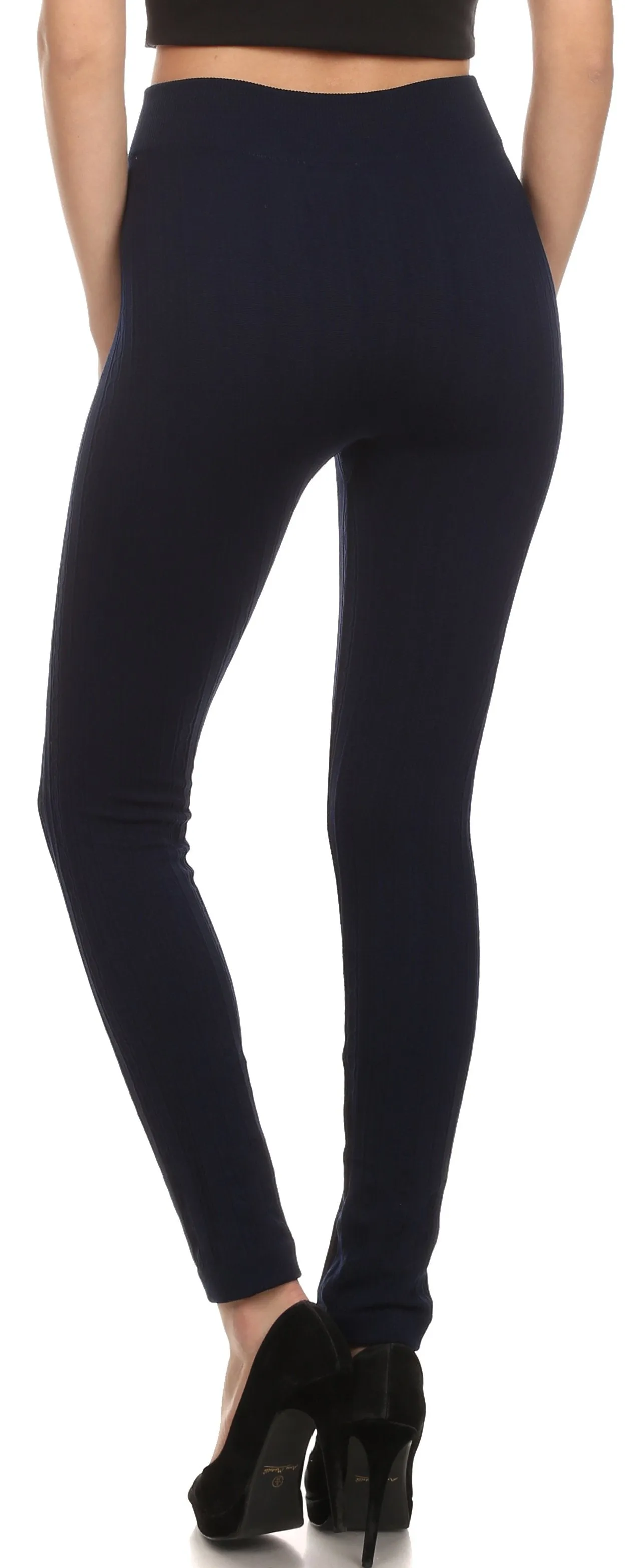 Sakkas Cable Knit Fleece Lined Leggings