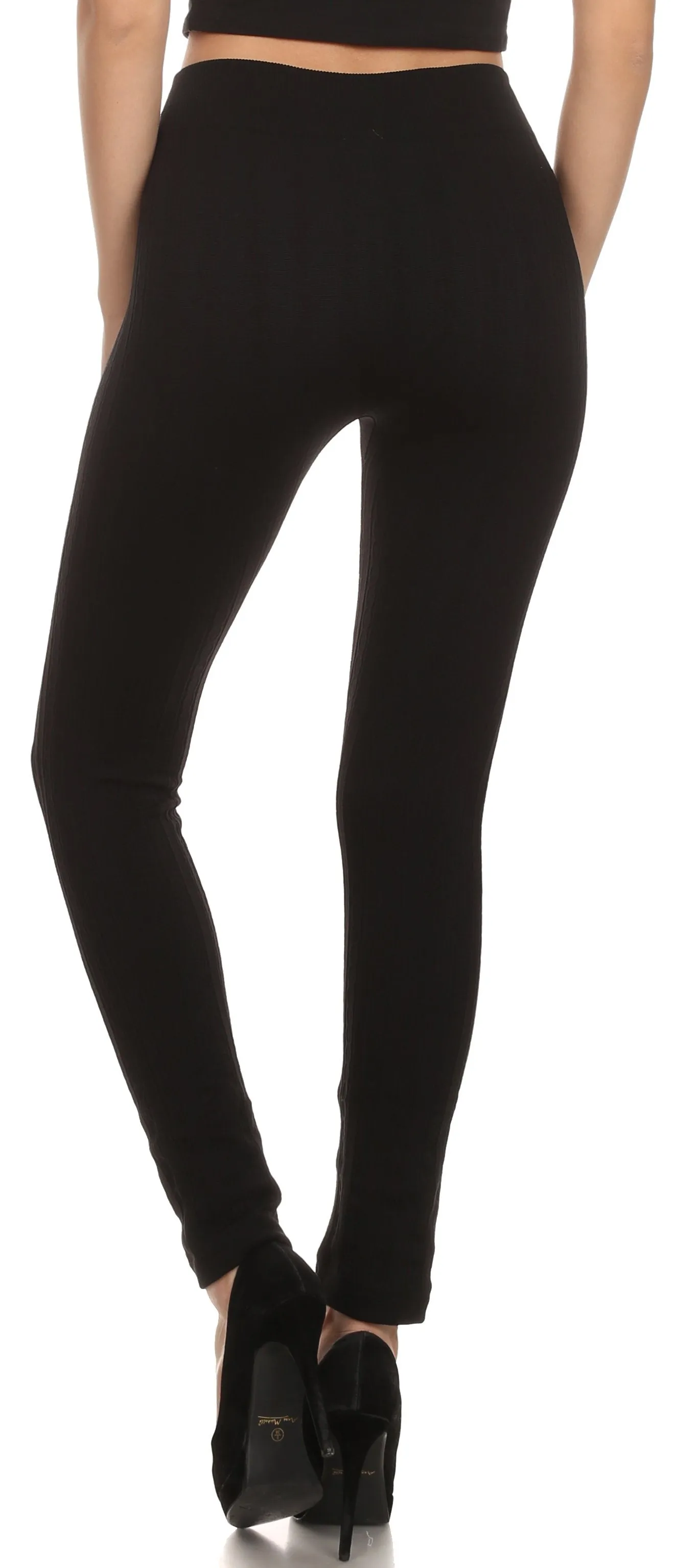 Sakkas Cable Knit Fleece Lined Leggings