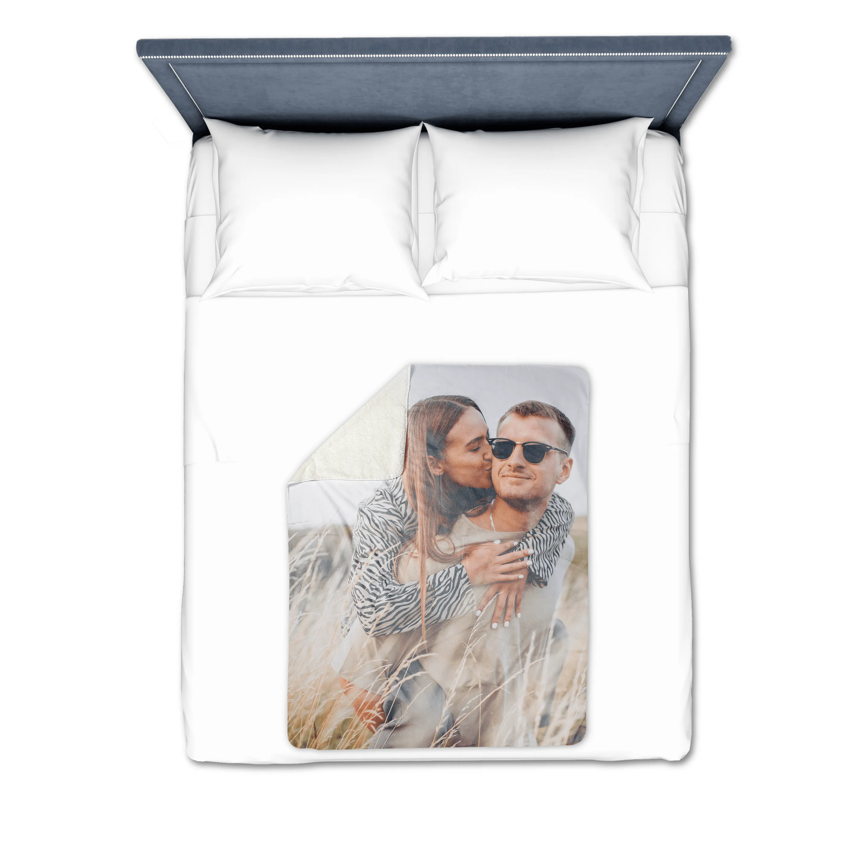 Seven Photo Gallery with Text Premium Fleece Photo Blanket