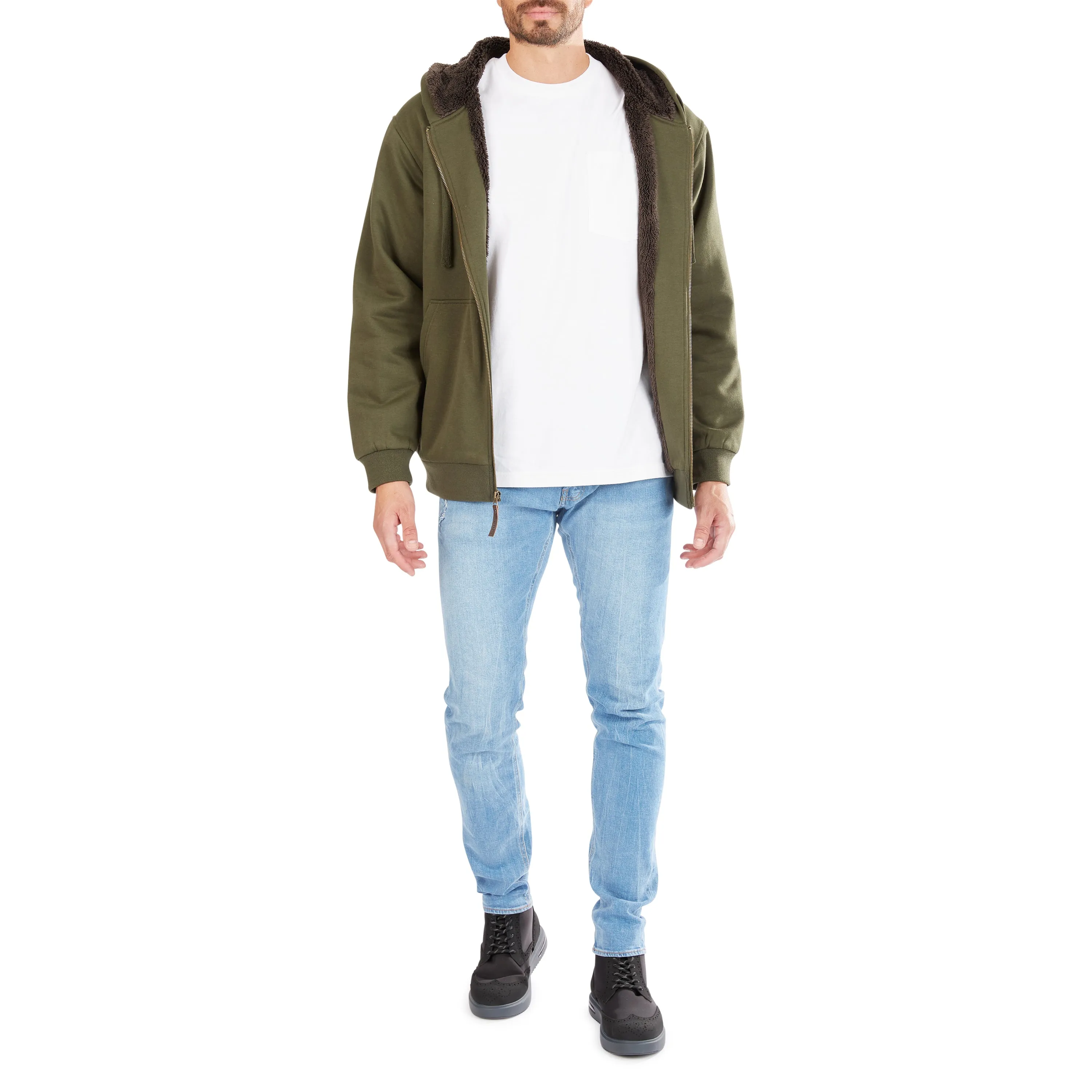 SHERPA-LINED FLEECE JACKET