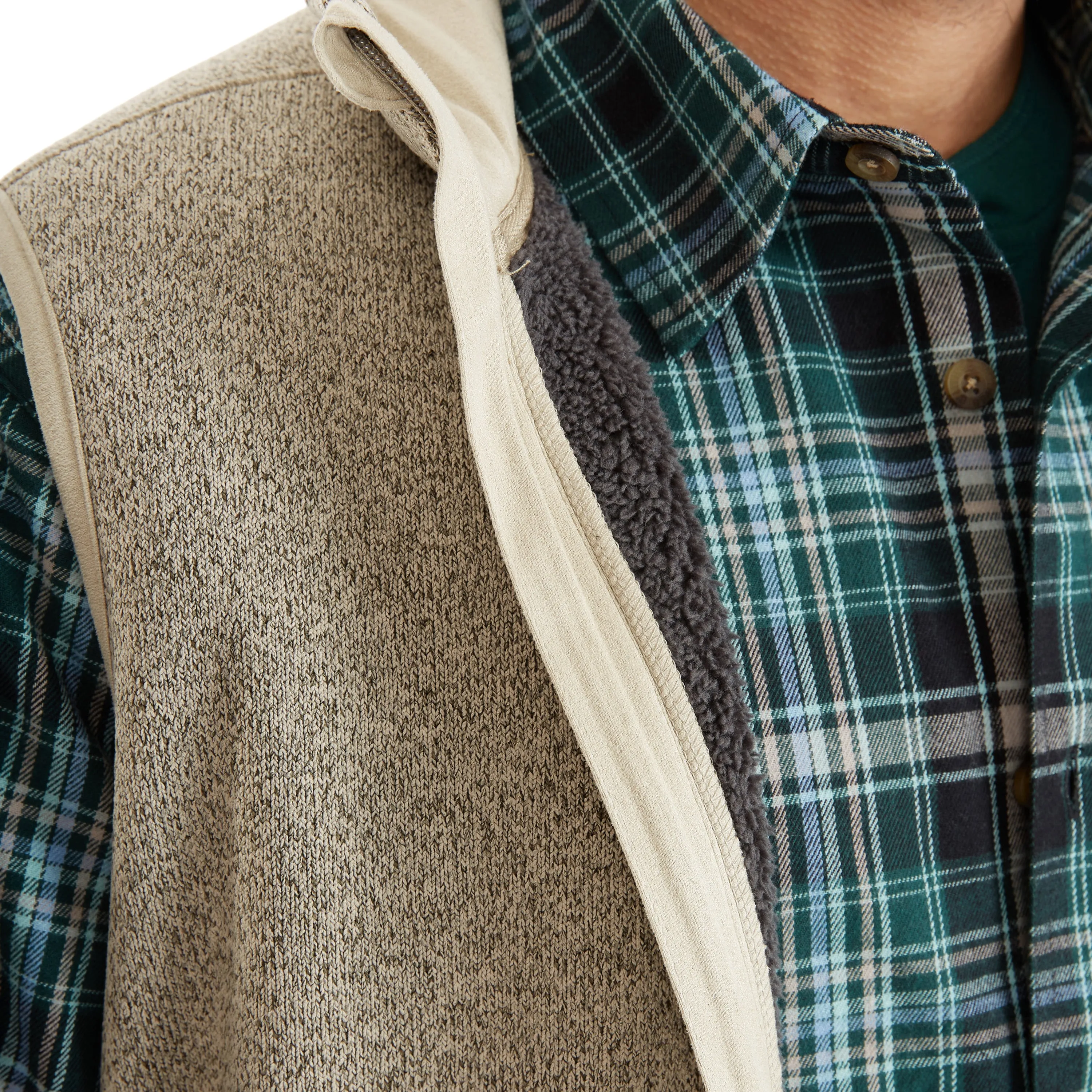 SHERPA-LINED SWEATER FLEECE VEST