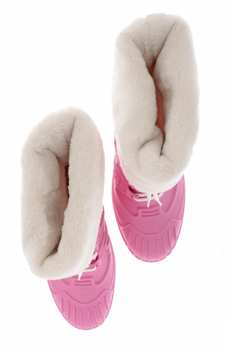 SIBEIRA Pink Fur Rubber Snow Boots