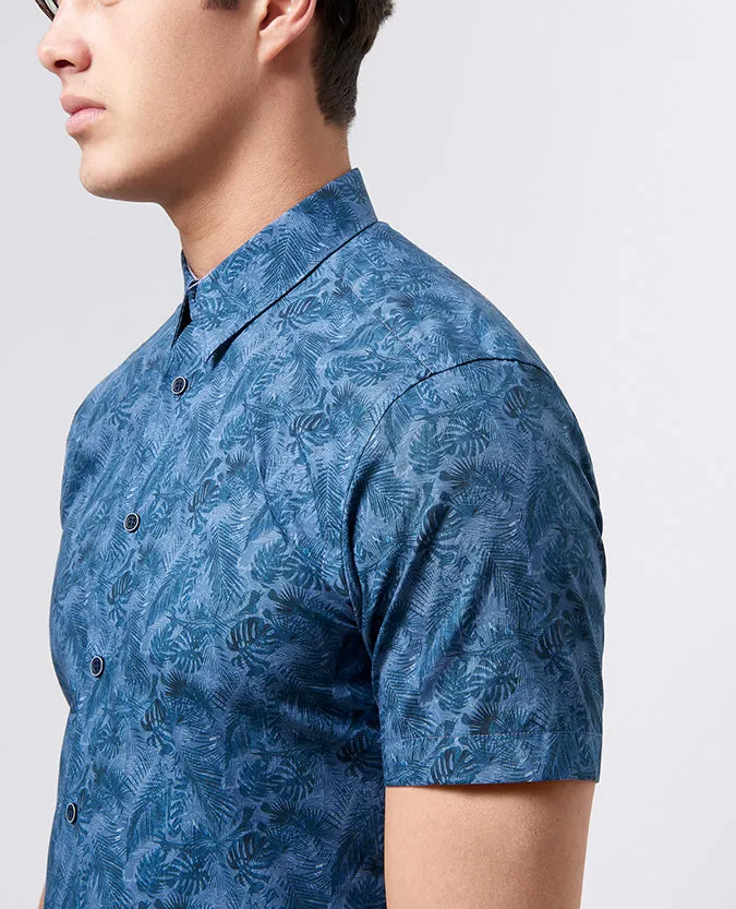 Slim Fit Printed Cotton Short Sleeve Shirt