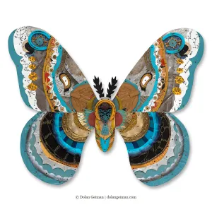 SPECIAL ORDER MOONSIDE MOTH original metal wall sculpture