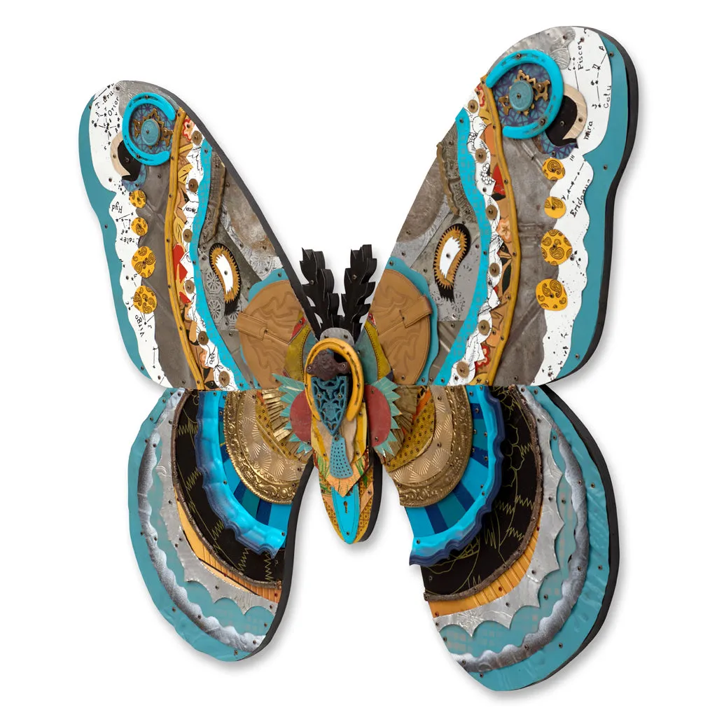 SPECIAL ORDER MOONSIDE MOTH original metal wall sculpture